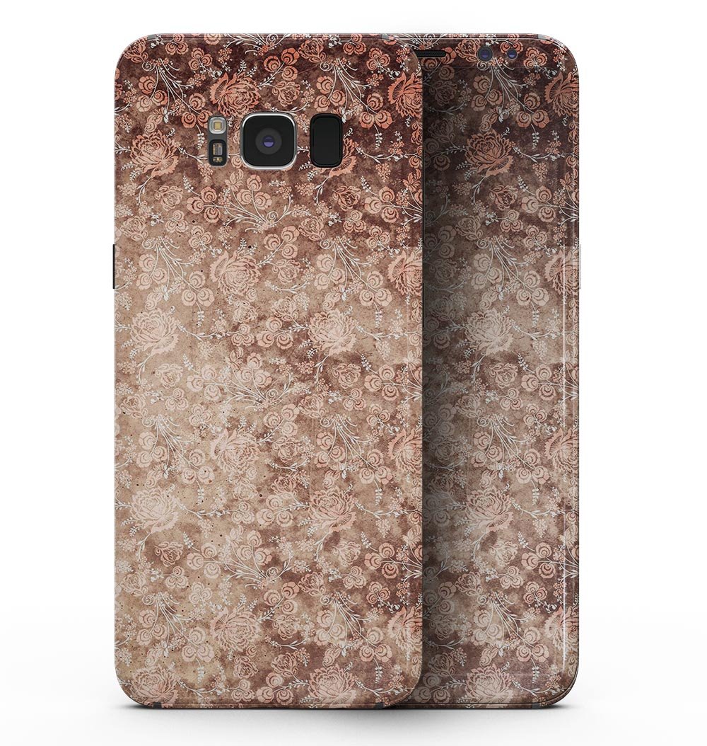 Samsung Galaxy S8 with Grunge Floral Abstract Pattern skin, showcasing vibrant floral designs on a sleek device.