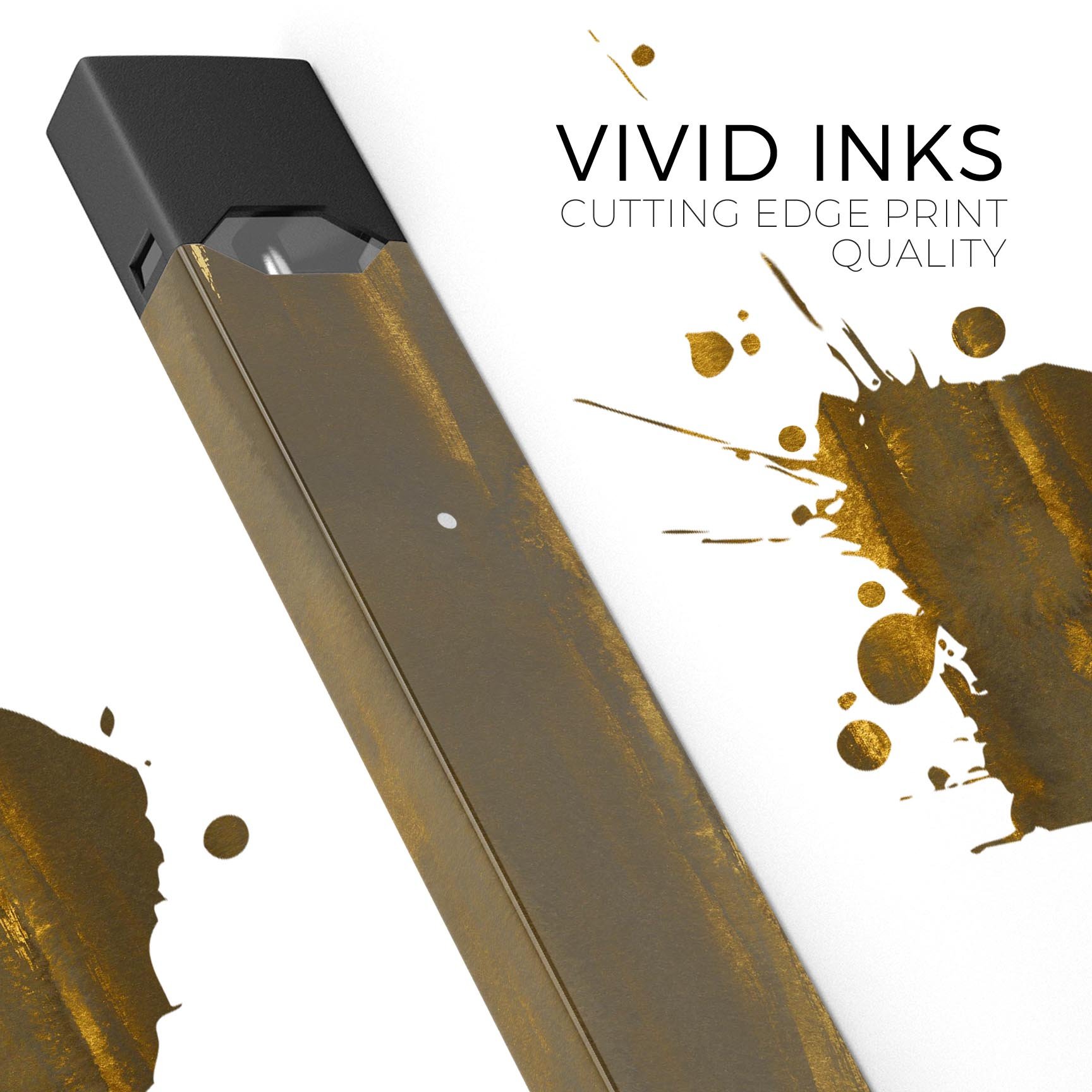 Grunge Gold and Brown Stripes skin-wrap for JUUL vaping device, showcasing a stylish design with premium quality finish.