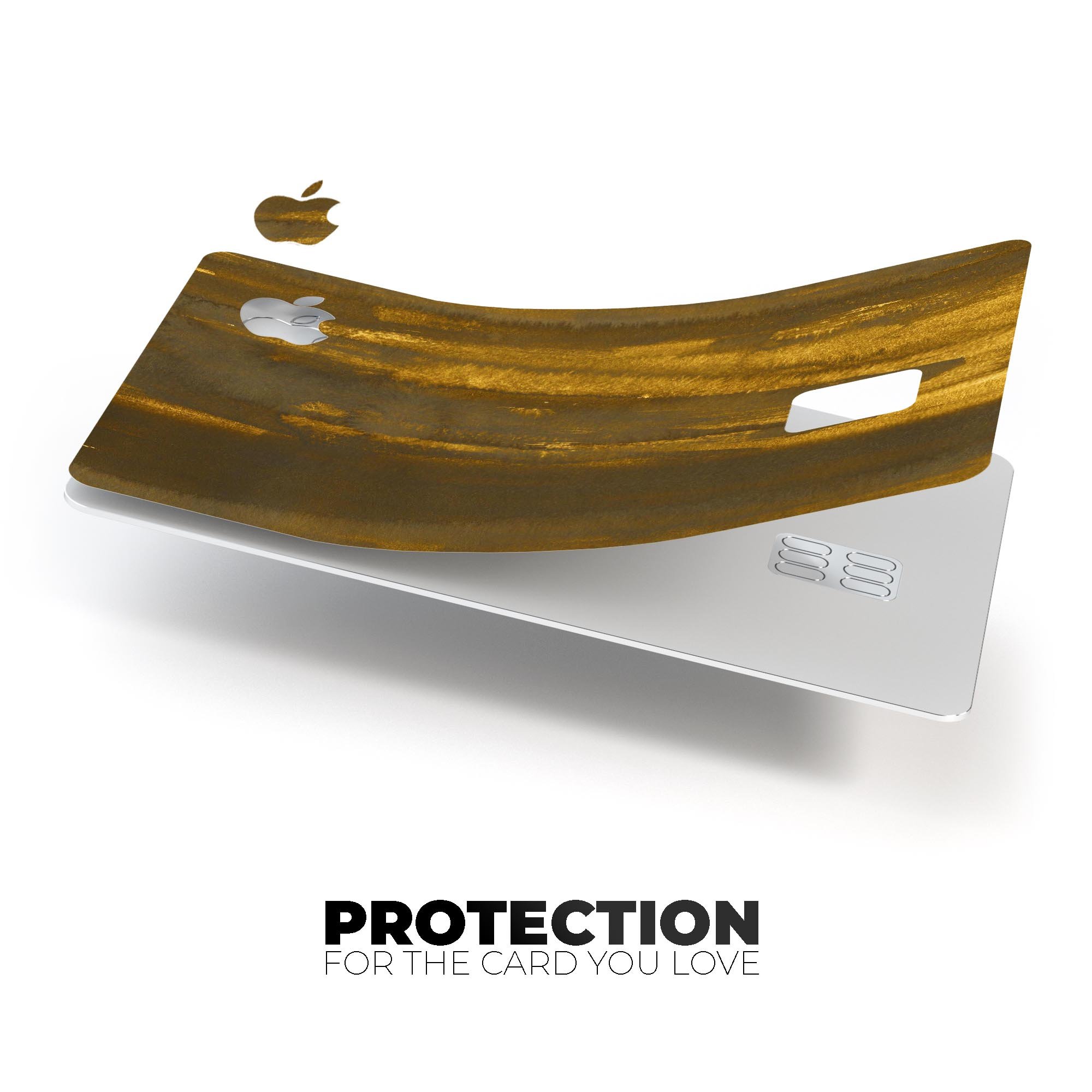 Grunge Gold and Brown Stripes decal skin for Apple Card, showcasing premium vinyl design and bubble-free installation.