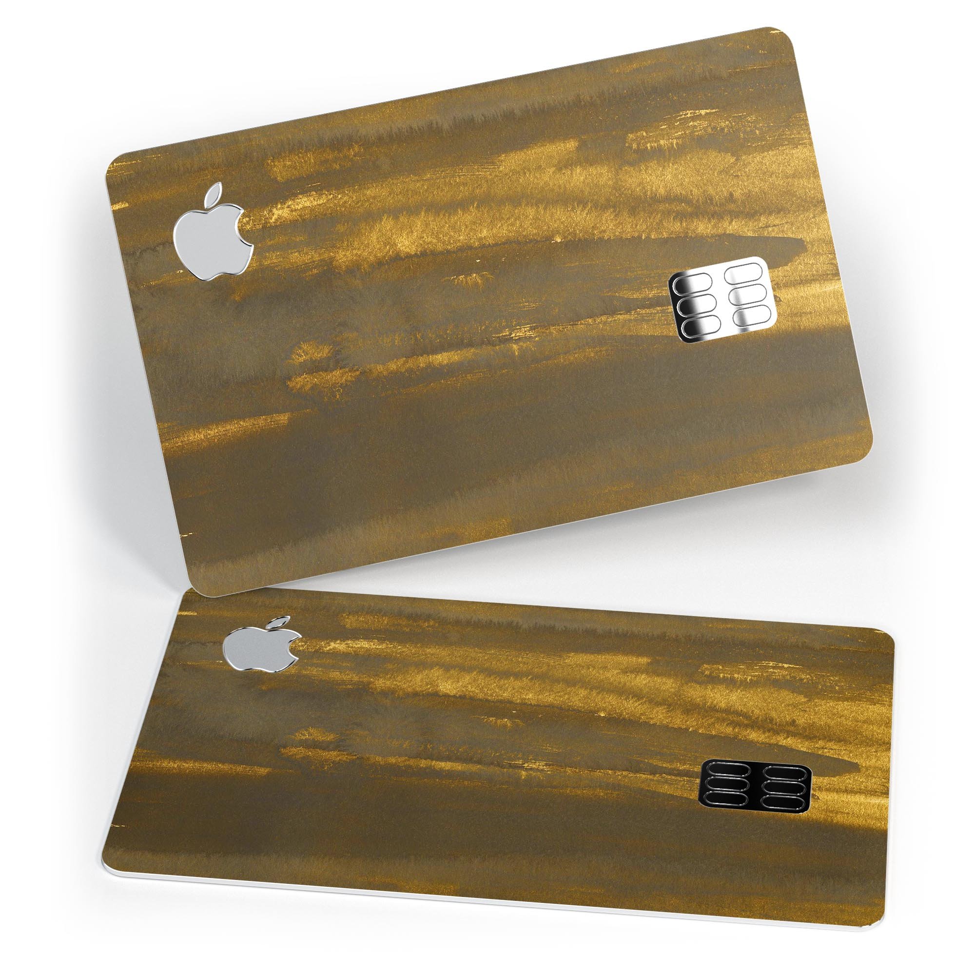 Grunge Gold and Brown Stripes decal skin for Apple Card, showcasing premium vinyl design and bubble-free installation.