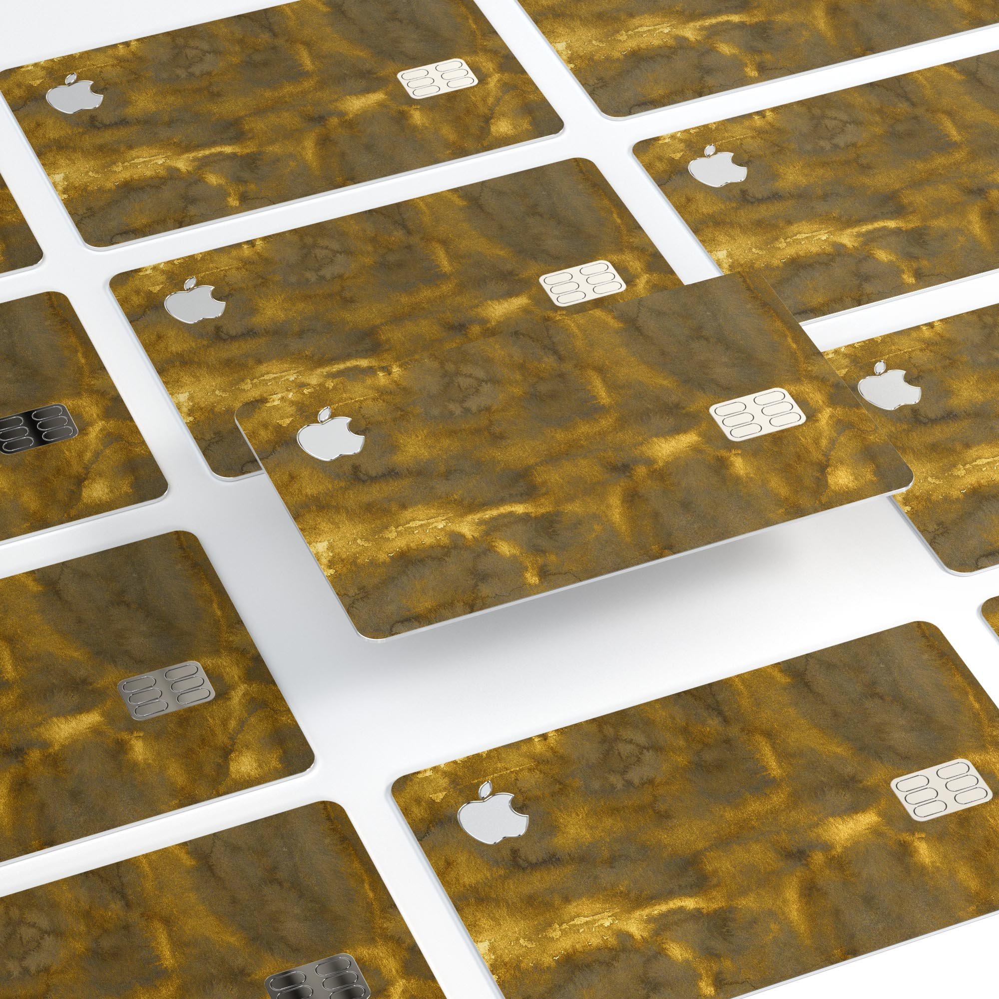 Grunge Golden Caverns decal skin-kit for Apple Card, showcasing a stylish design and premium vinyl material.