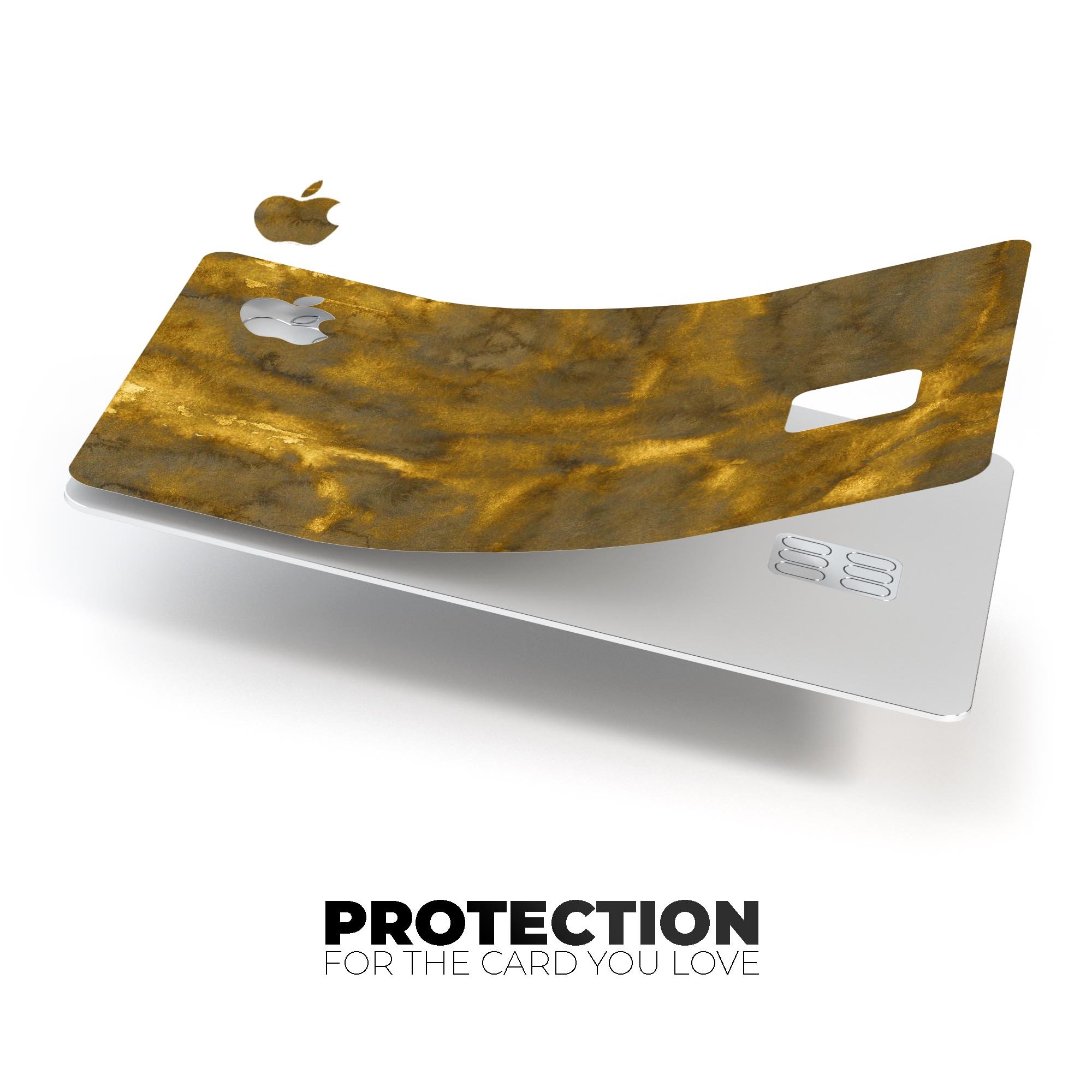 Grunge Golden Caverns decal skin-kit for Apple Card, showcasing a stylish design and premium vinyl material.