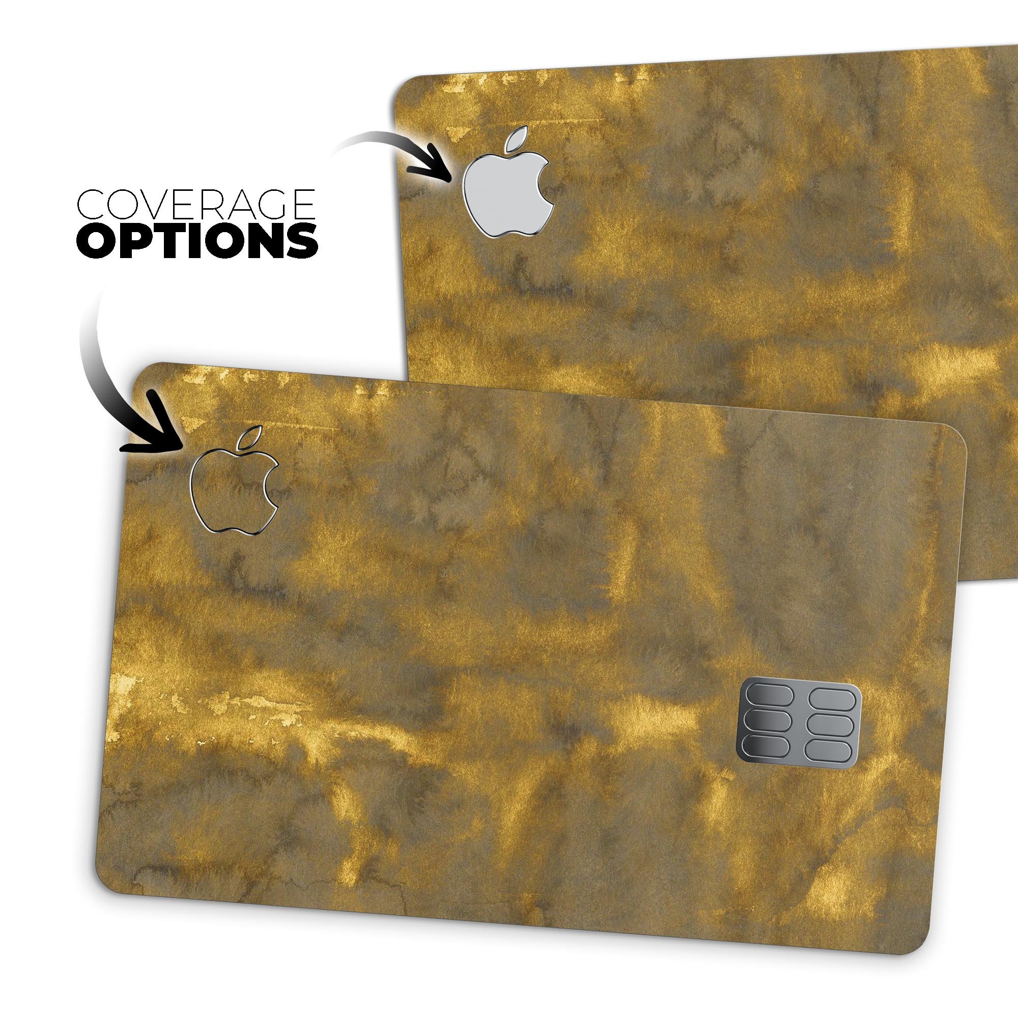 Grunge Golden Caverns decal skin-kit for Apple Card, showcasing a stylish design and premium vinyl material.