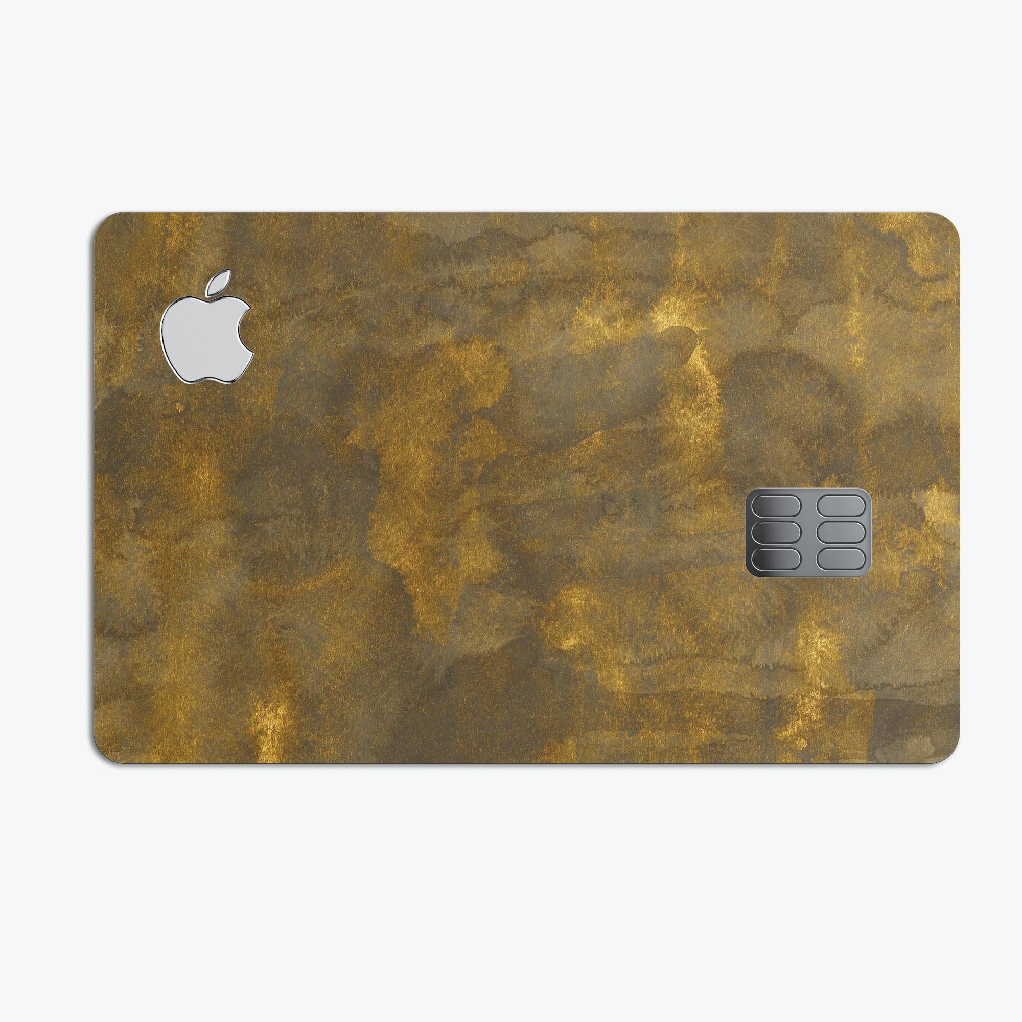 Grunge Golden Watercolor V1 decal skin for Apple Card, showcasing a stylish design with a golden watercolor effect.