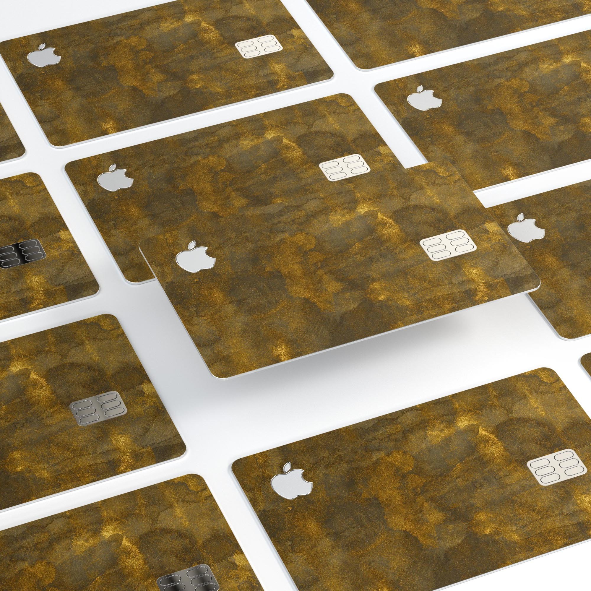 Grunge Golden Watercolor V1 decal skin for Apple Card, showcasing a stylish design with a golden watercolor effect.