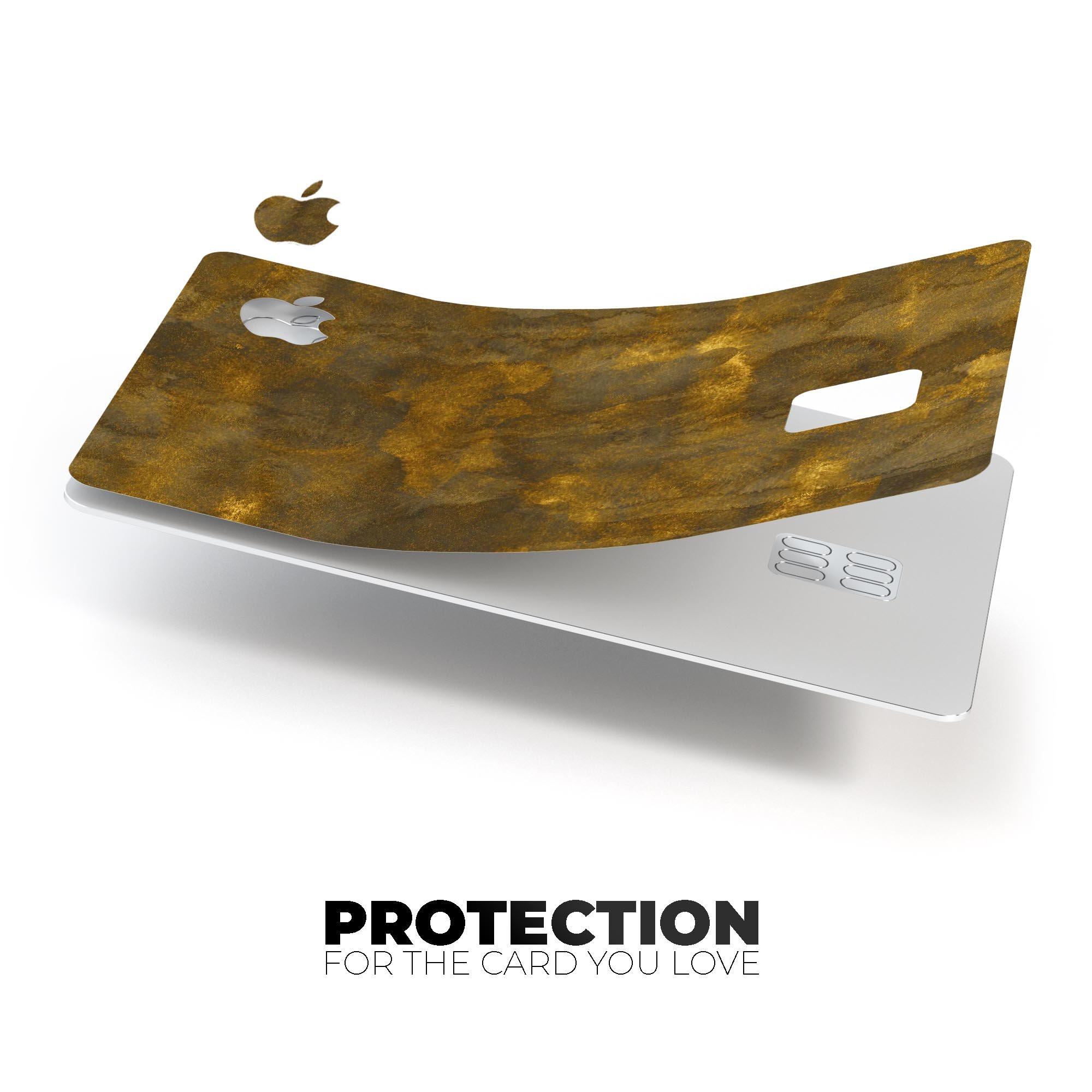 Grunge Golden Watercolor V1 decal skin for Apple Card, showcasing a stylish design with a golden watercolor effect.