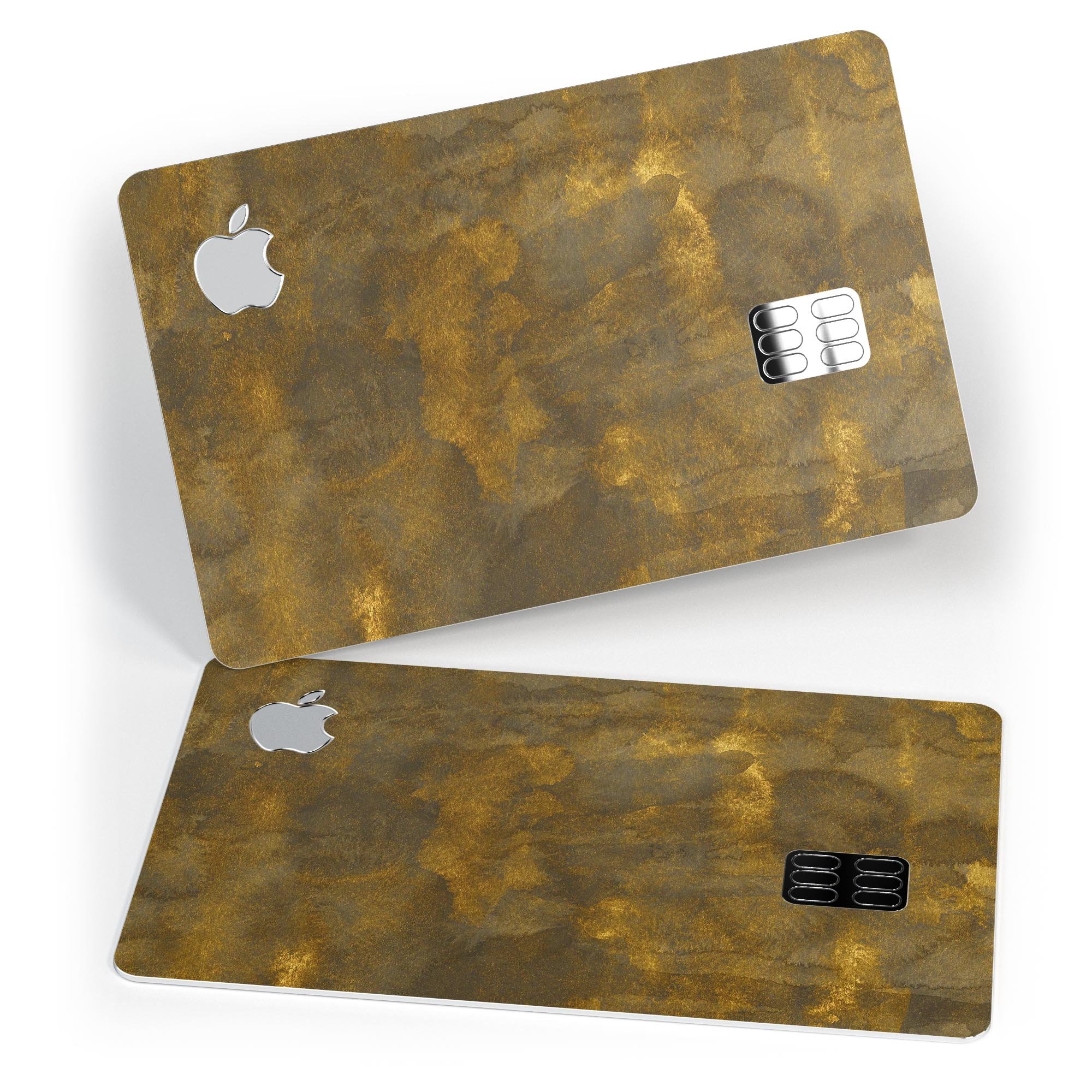 Grunge Golden Watercolor V1 decal skin for Apple Card, showcasing a stylish design with a golden watercolor effect.