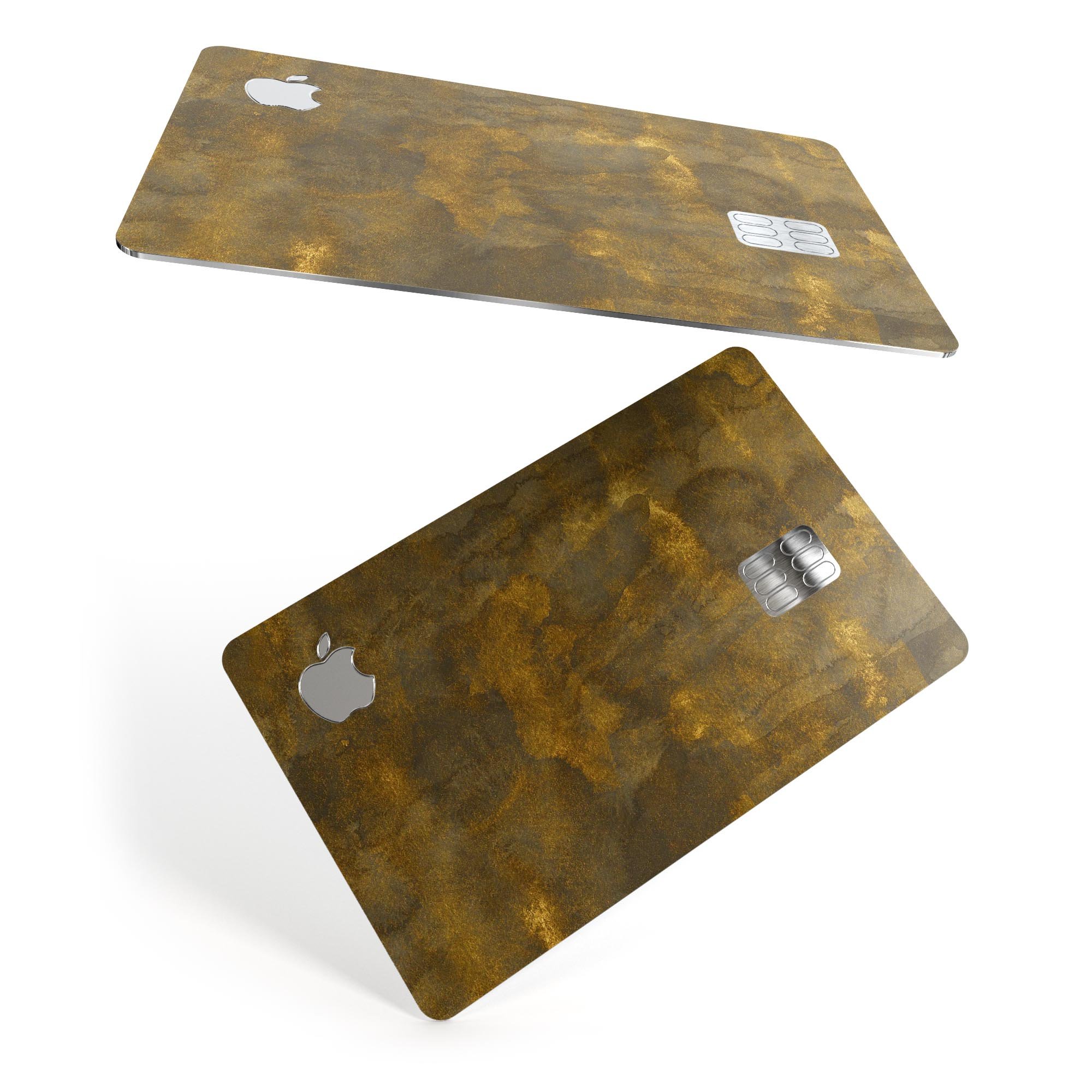 Grunge Golden Watercolor V1 decal skin for Apple Card, showcasing a stylish design with a golden watercolor effect.