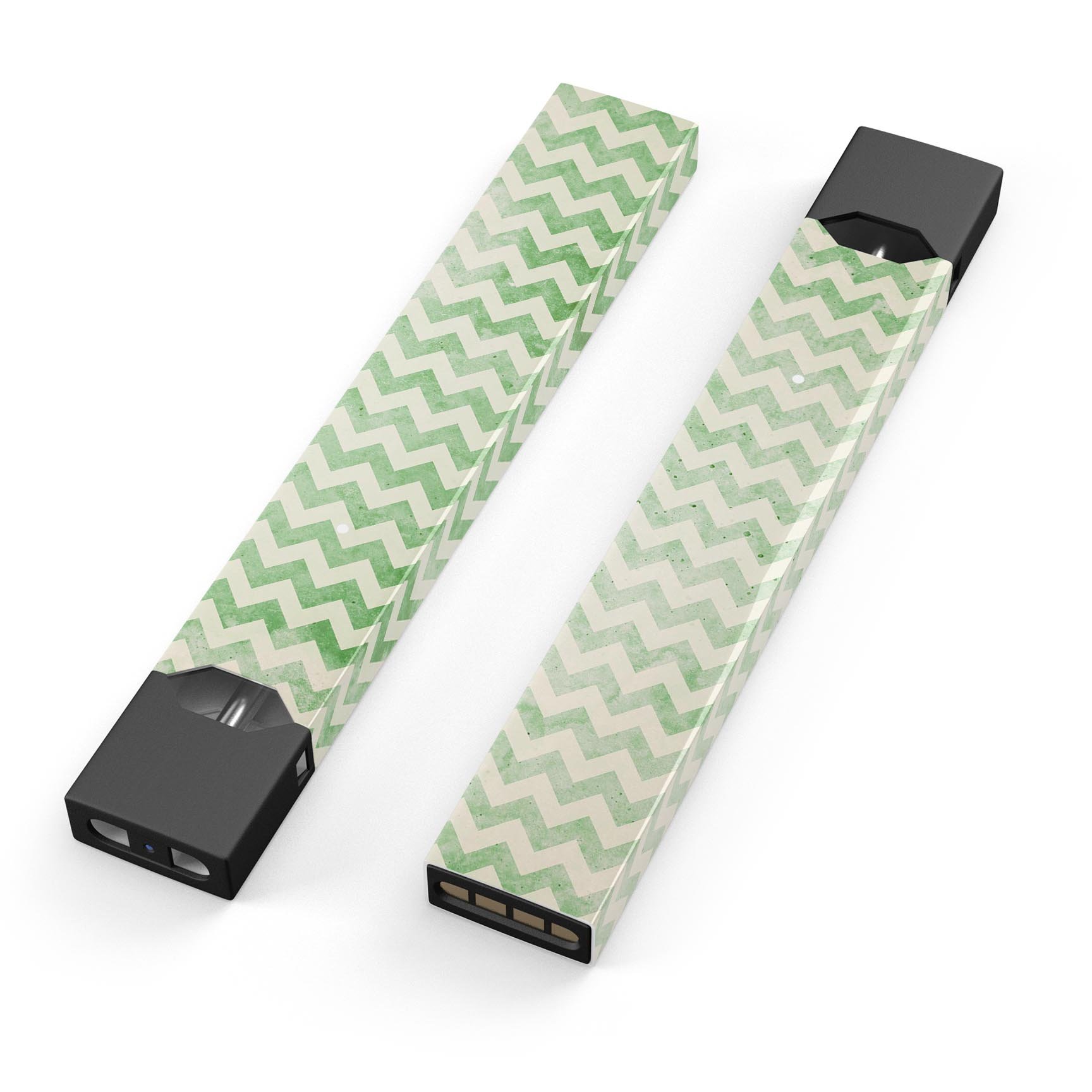 Grunge Green Horizontal Chevron Pattern decal for JUUL vaping device, showcasing a stylish design with protective features.