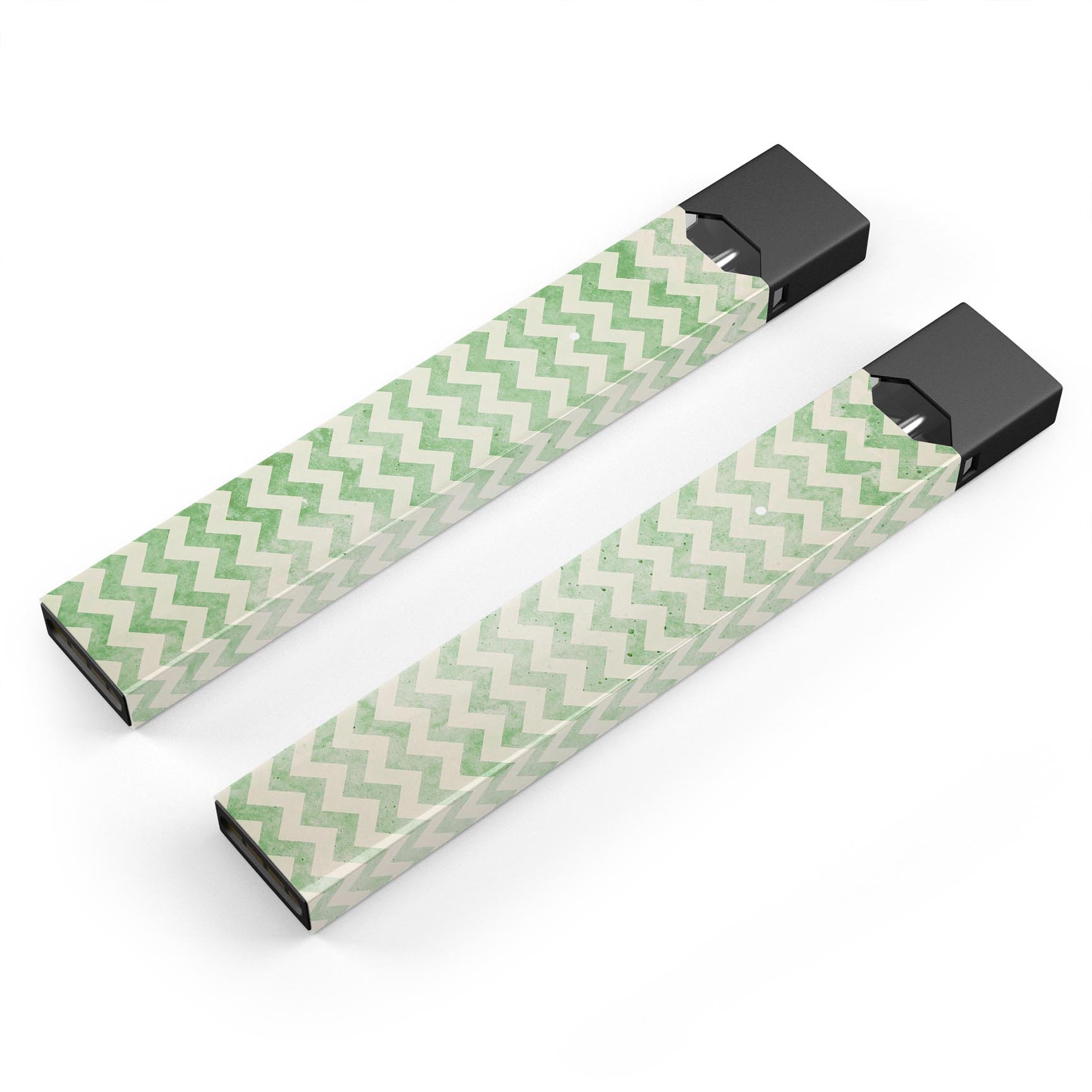 Grunge Green Horizontal Chevron Pattern decal for JUUL vaping device, showcasing a stylish design with protective features.