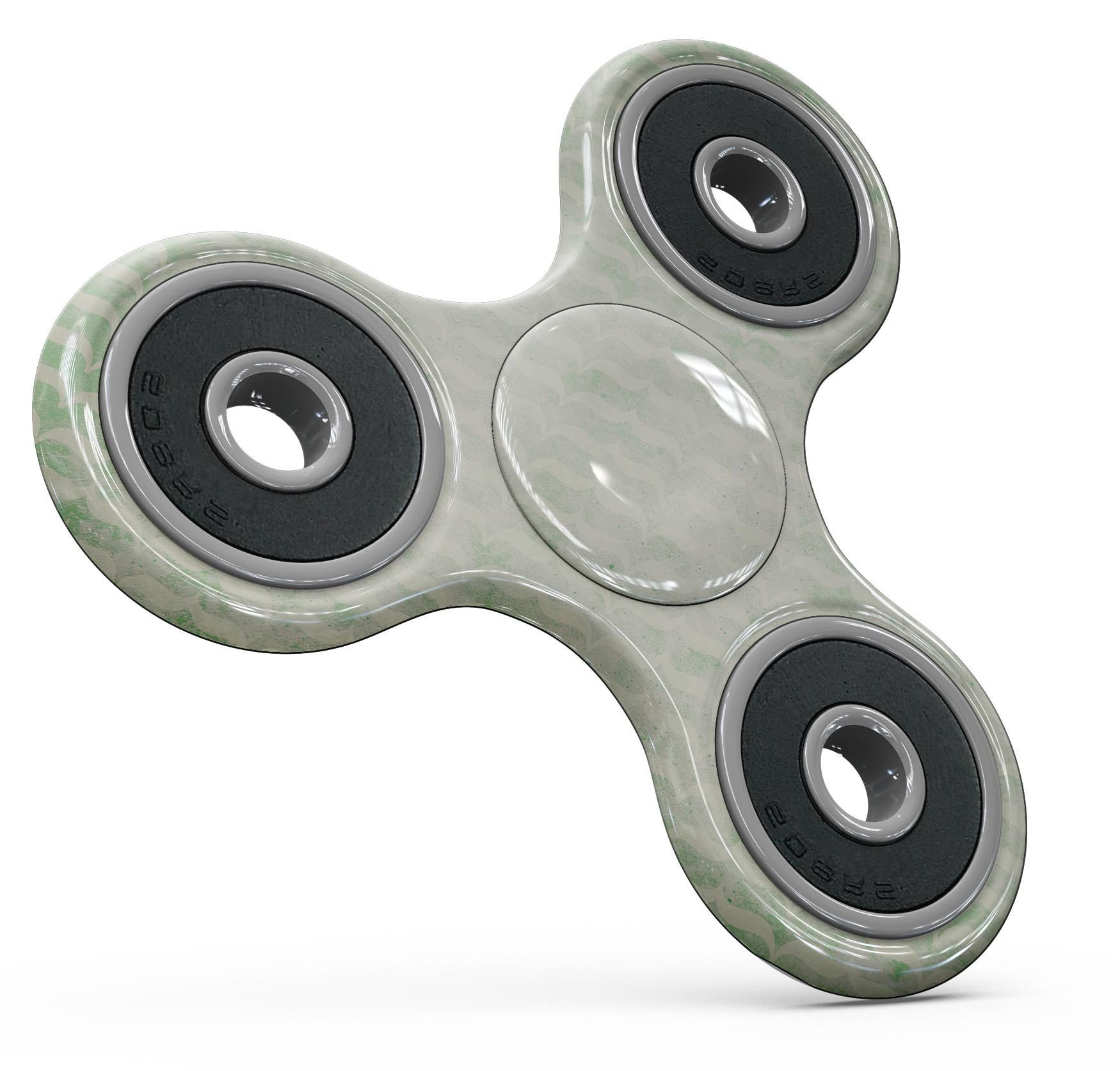 Grunge Green Micro Mustache Pattern Full-Body Skin-Kit for fidget spinner, showcasing a stylish design with a micro mustache pattern.