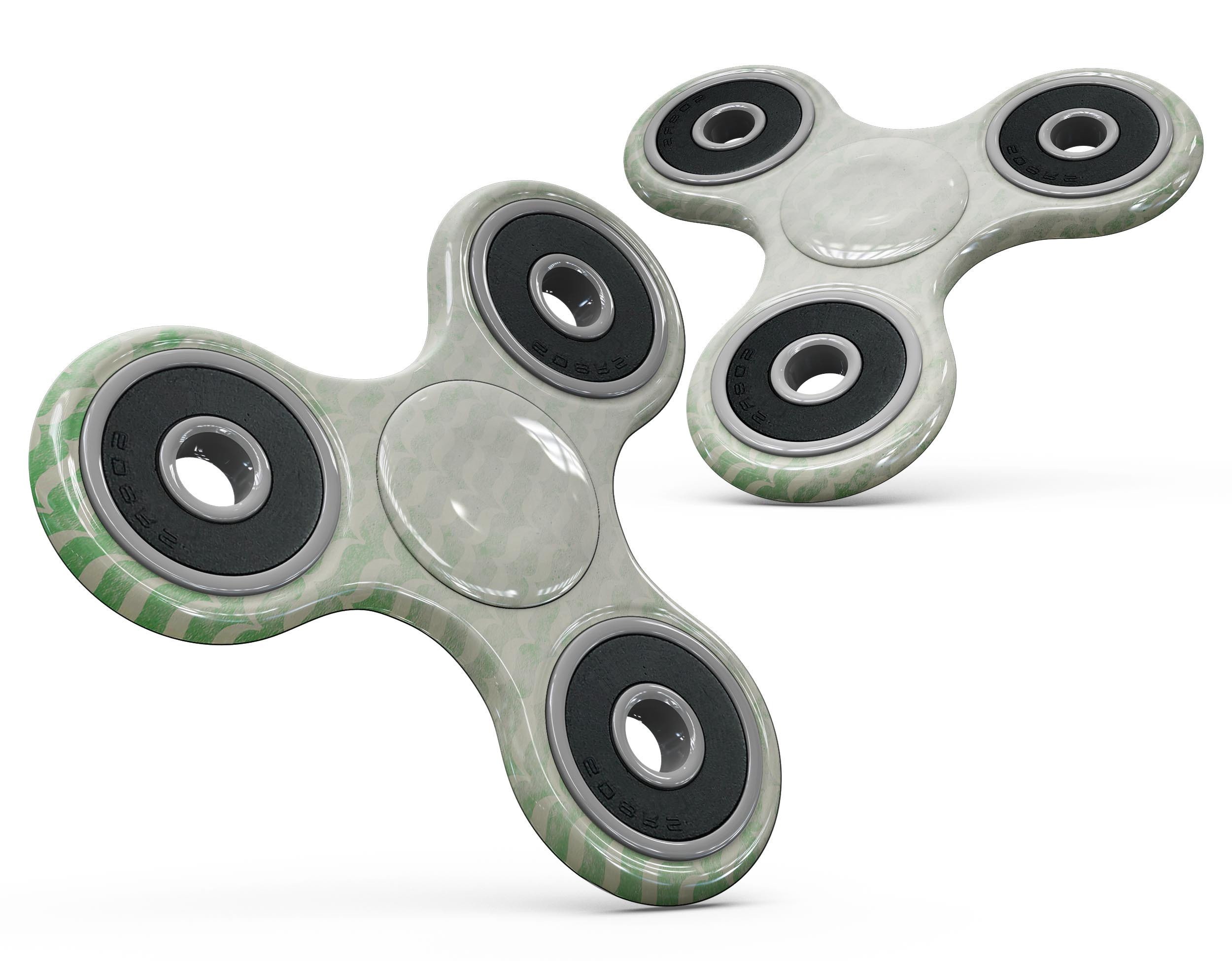 Grunge Green Micro Mustache Pattern Full-Body Skin-Kit for fidget spinner, showcasing a stylish design with a micro mustache pattern.