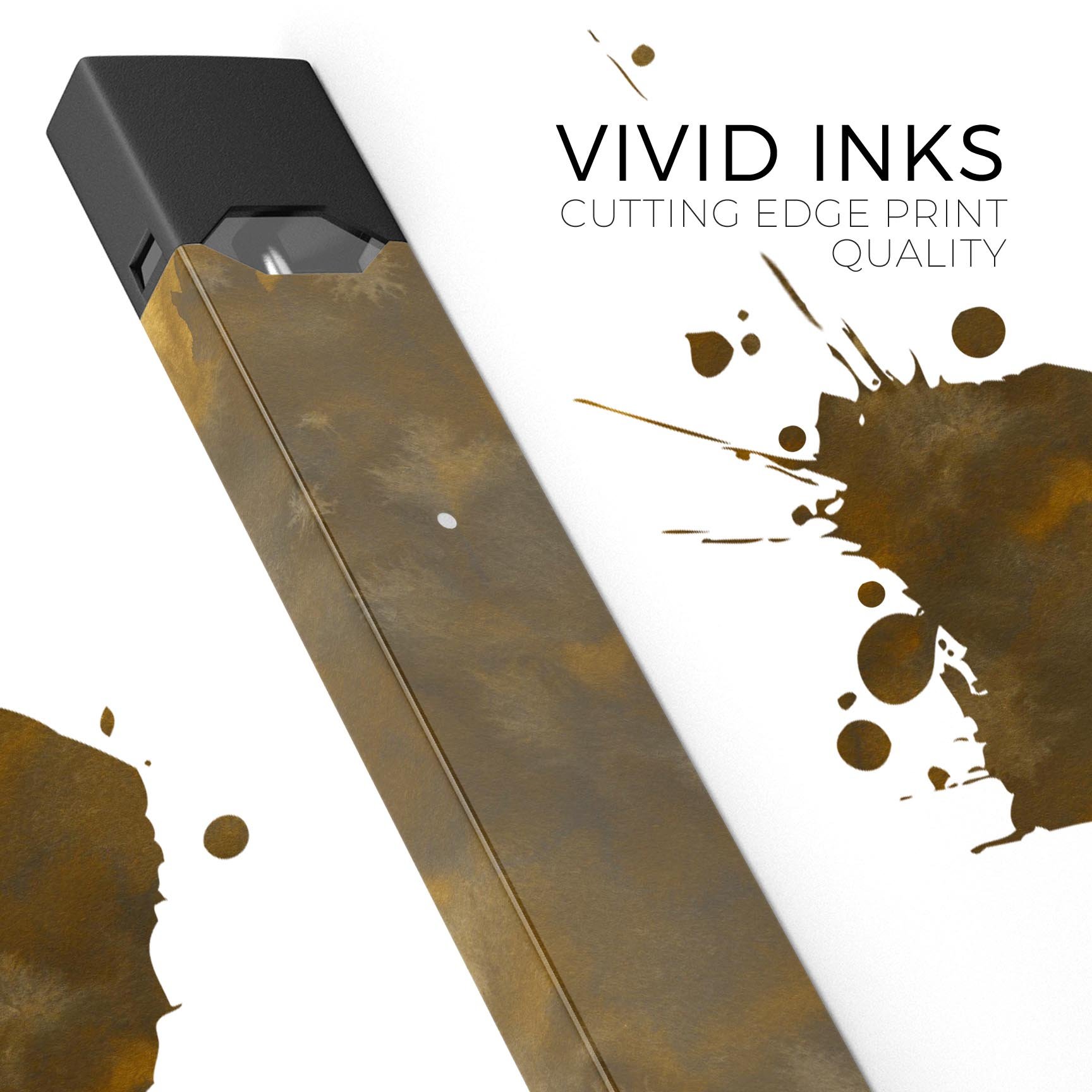 Grunge Yellow and Gray Explosions skin-wrap for JUUL vaping device, showcasing vibrant colors and protective features.