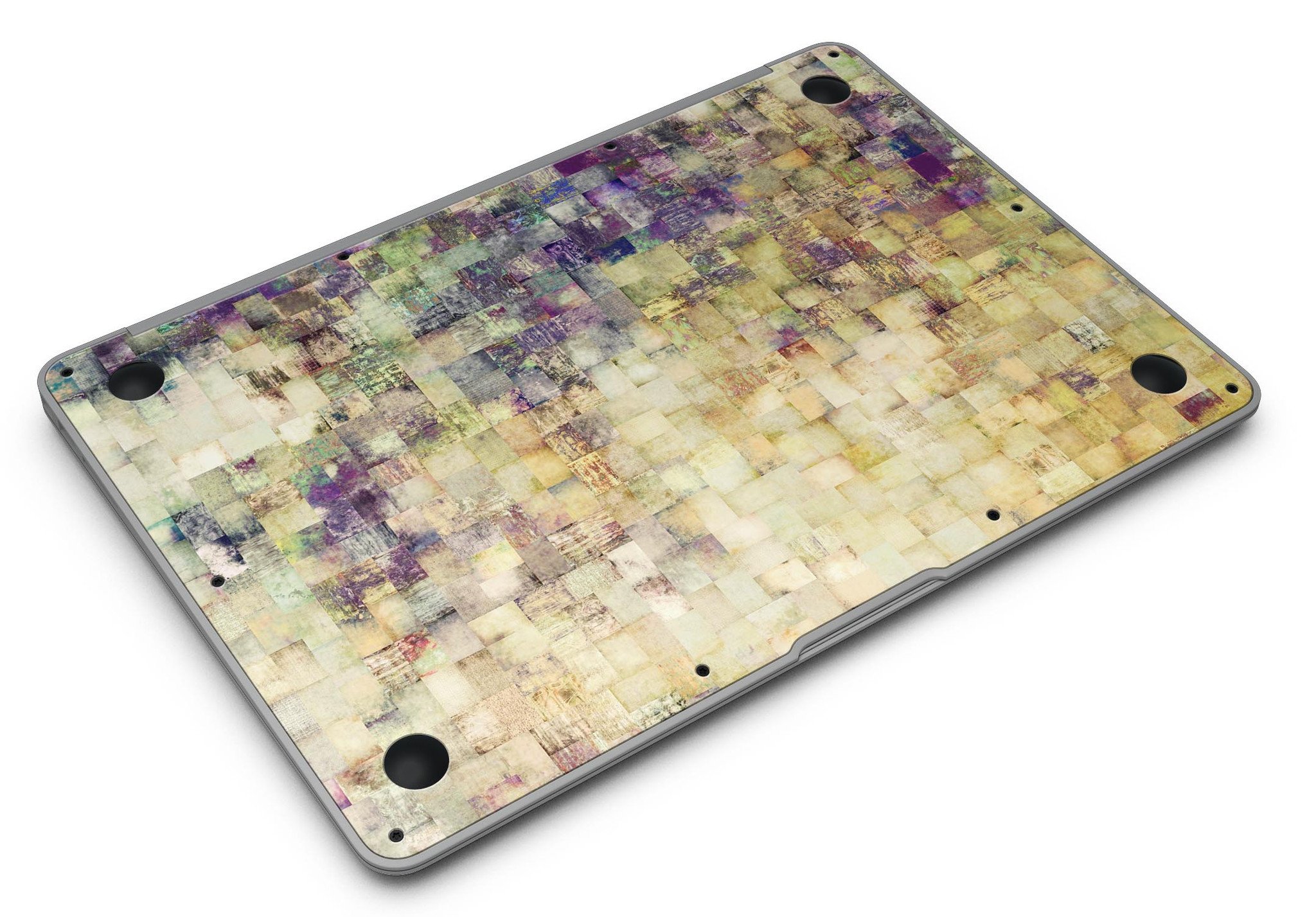 Grungy Abstract Purple Mosaic skin kit for MacBook Air, showcasing vibrant purple mosaic design on a sleek device.