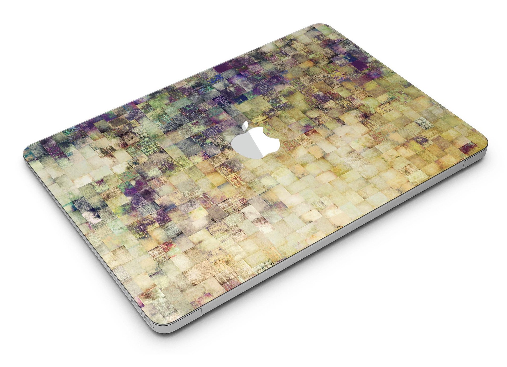 Grungy Abstract Purple Mosaic skin kit for MacBook Air, showcasing vibrant purple mosaic design on a sleek device.