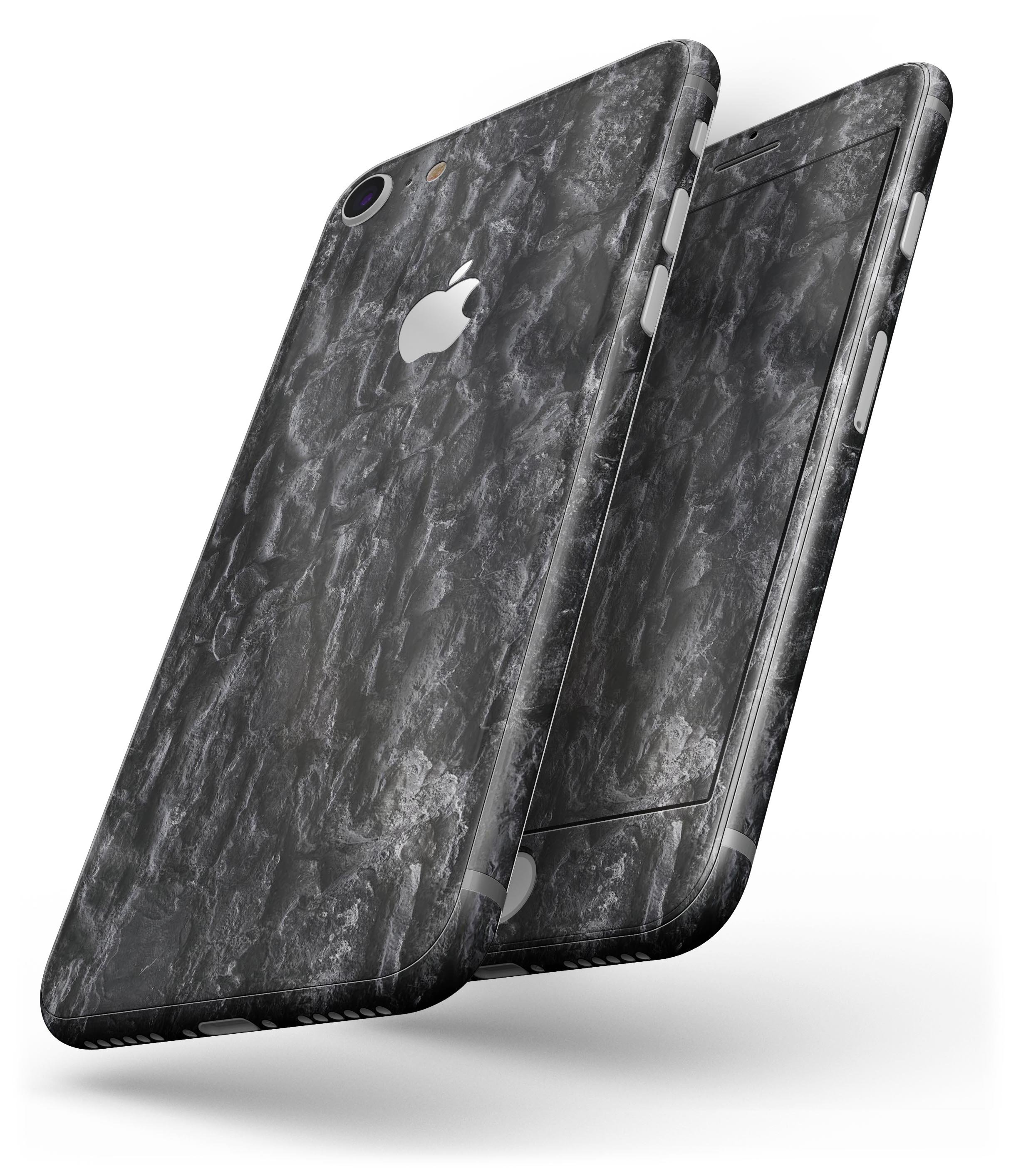 Grungy Black Brick Wall skin for iPhone 8 and 8 Plus, showcasing a stylish design that protects the device.