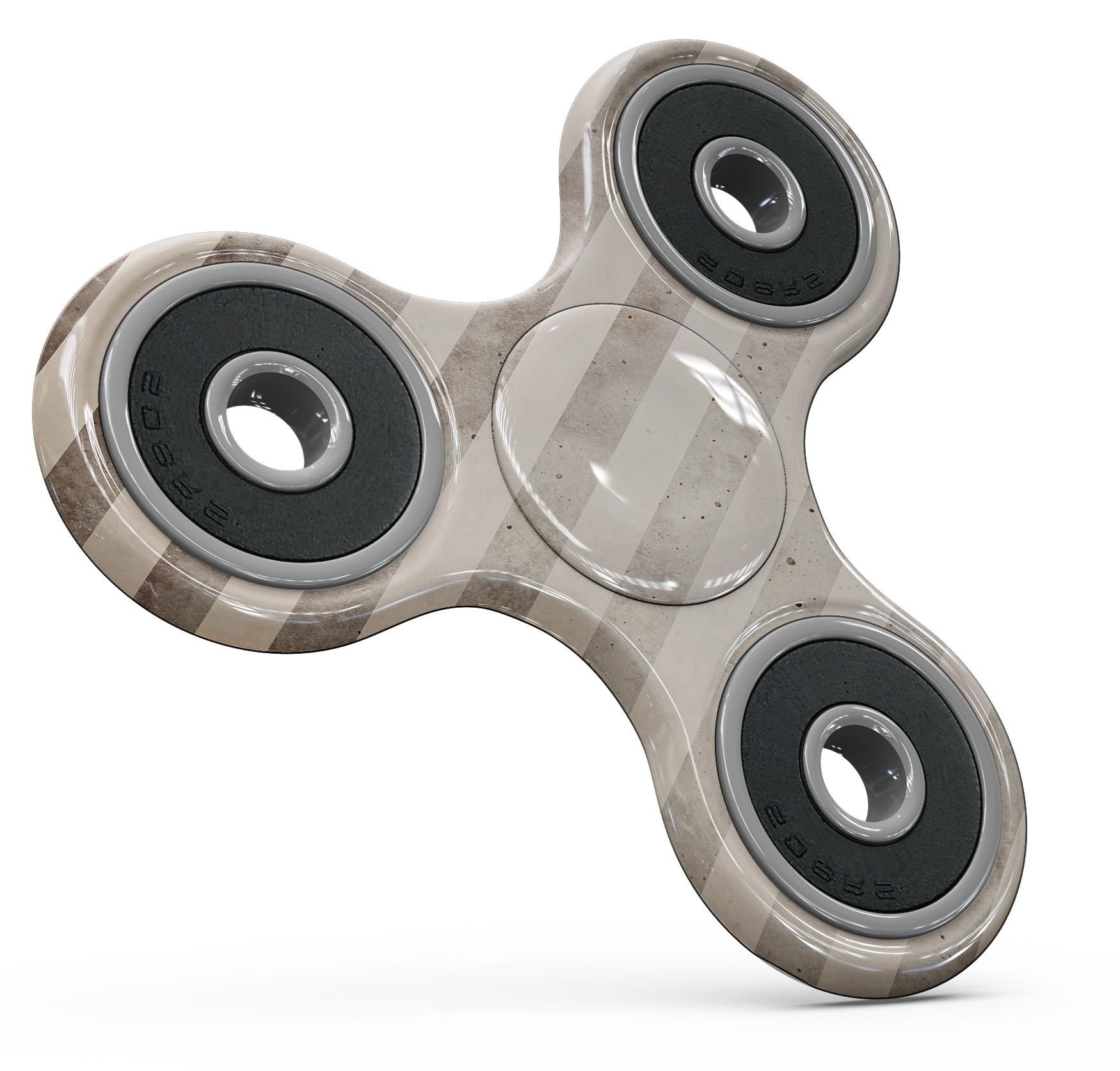 Grungy brown vertical stripes skin kit for fidget spinner, showcasing a stylish design and premium vinyl material.