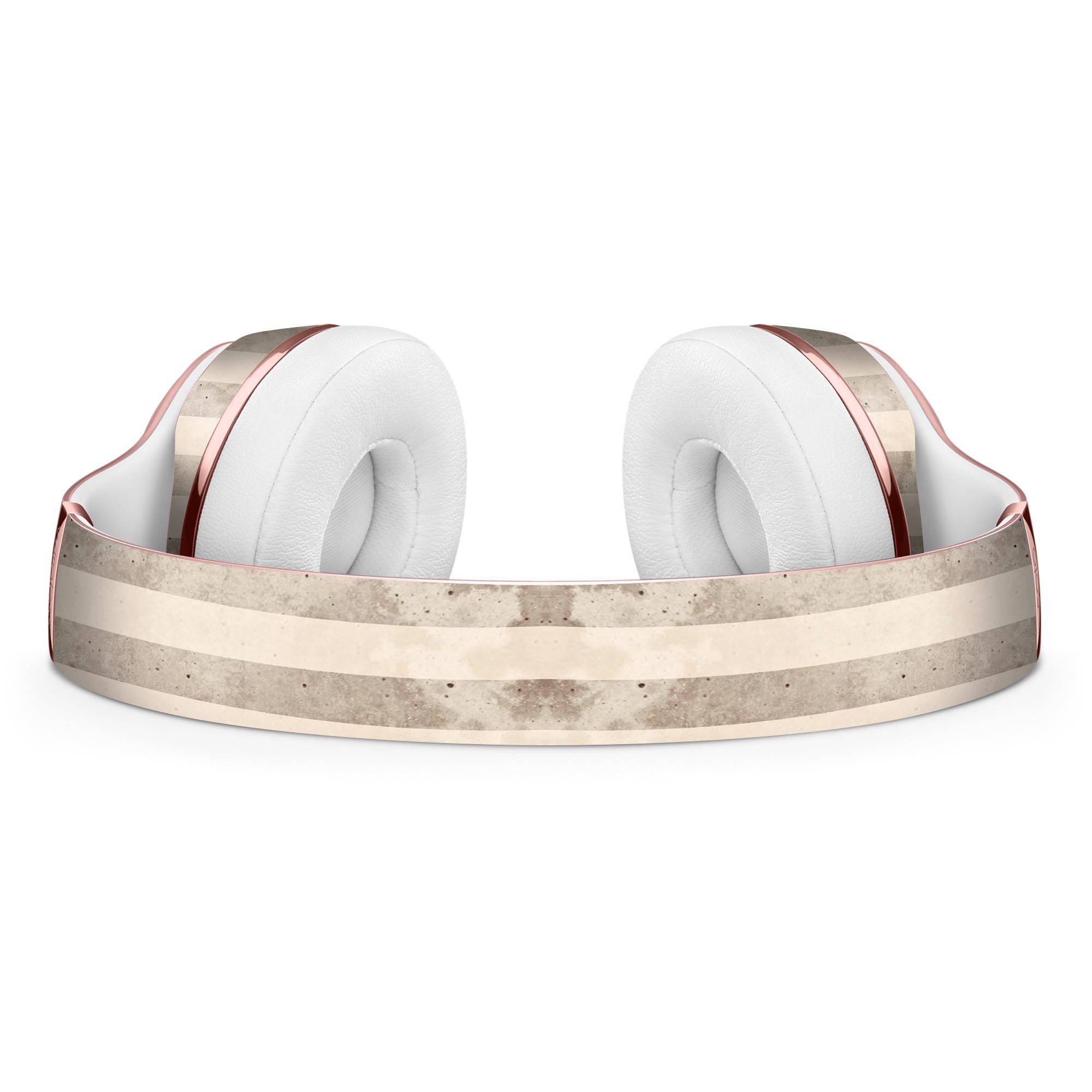 Grungy Brown Vertical Stripes Full-Body Skin Kit for Beats by Dre Solo 3 Wireless Headphones, showcasing a stylish design and premium vinyl material.