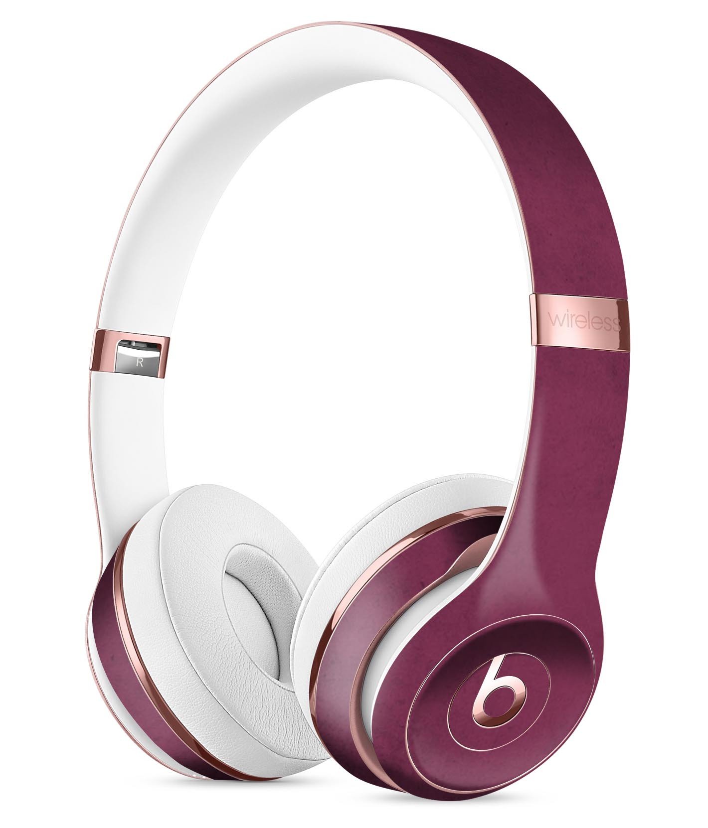 Grungy Burgundy skin kit for Beats by Dre Solo 3 Wireless Headphones, showcasing a stylish design and premium vinyl material.