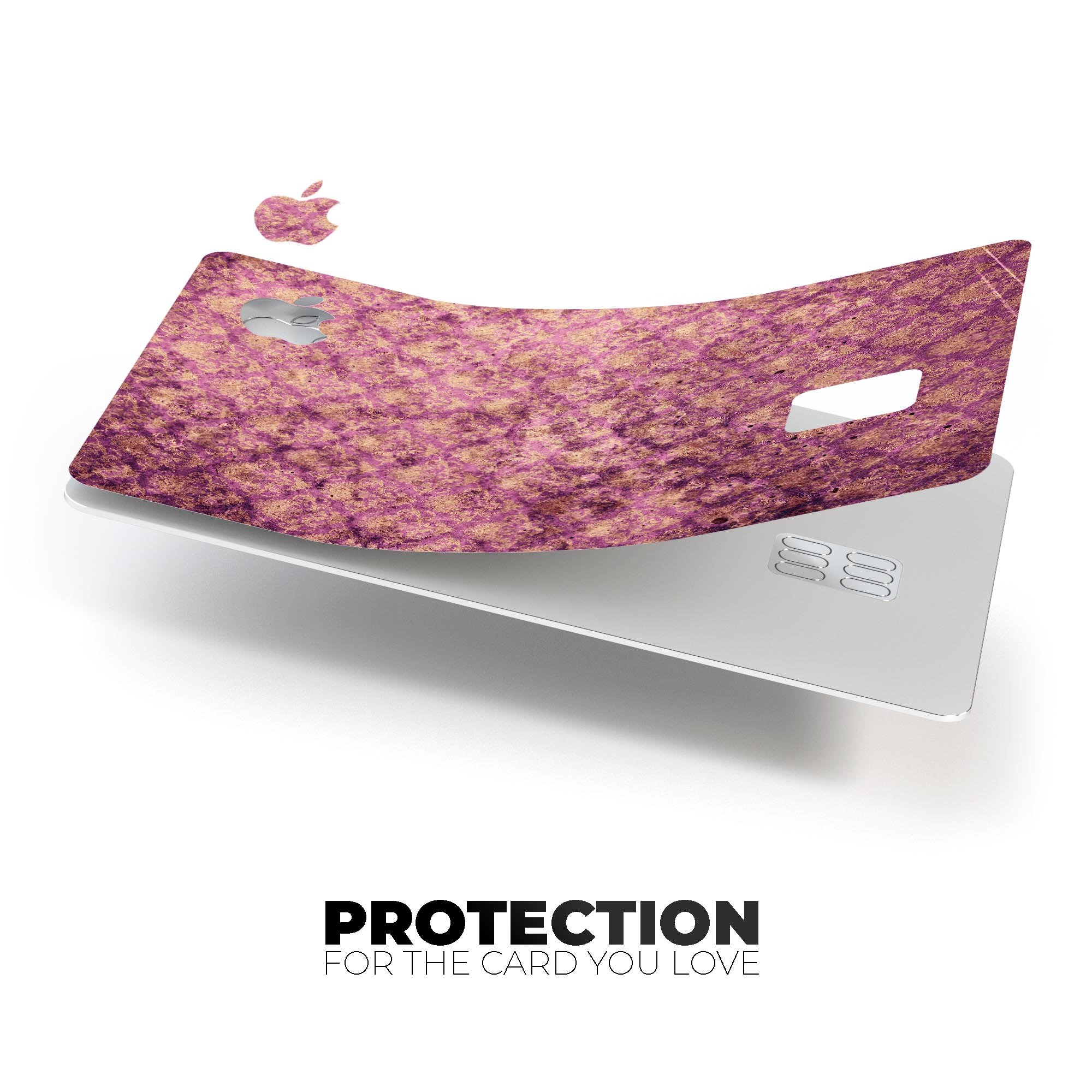 Grungy Burgundy Royal Pattern skin decal for Apple Card, showcasing its vibrant design and premium quality.