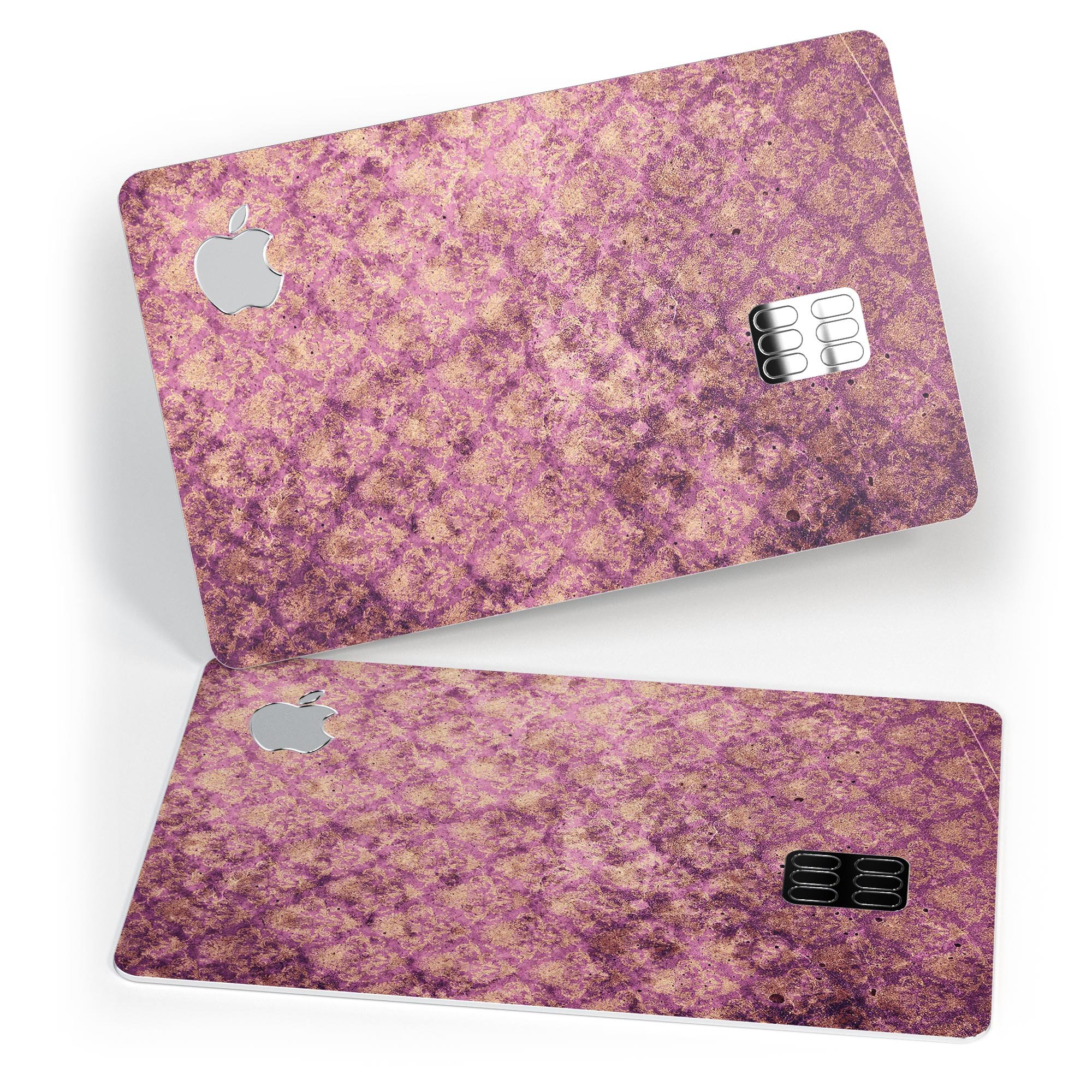 Grungy Burgundy Royal Pattern skin decal for Apple Card, showcasing its vibrant design and premium quality.