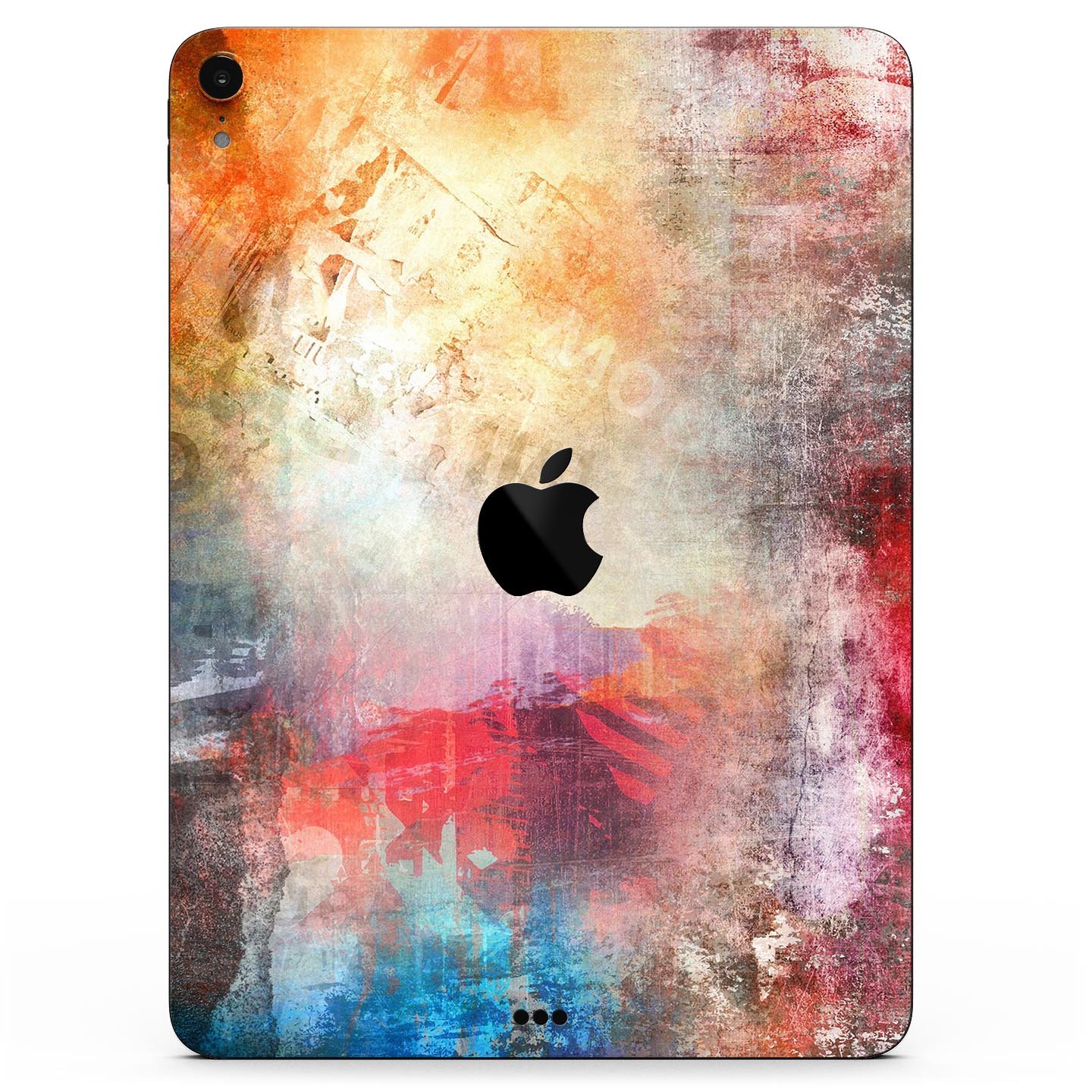 Grungy Colorful Faded Paint skin decal for Apple iPad, showcasing vibrant colors and unique design.