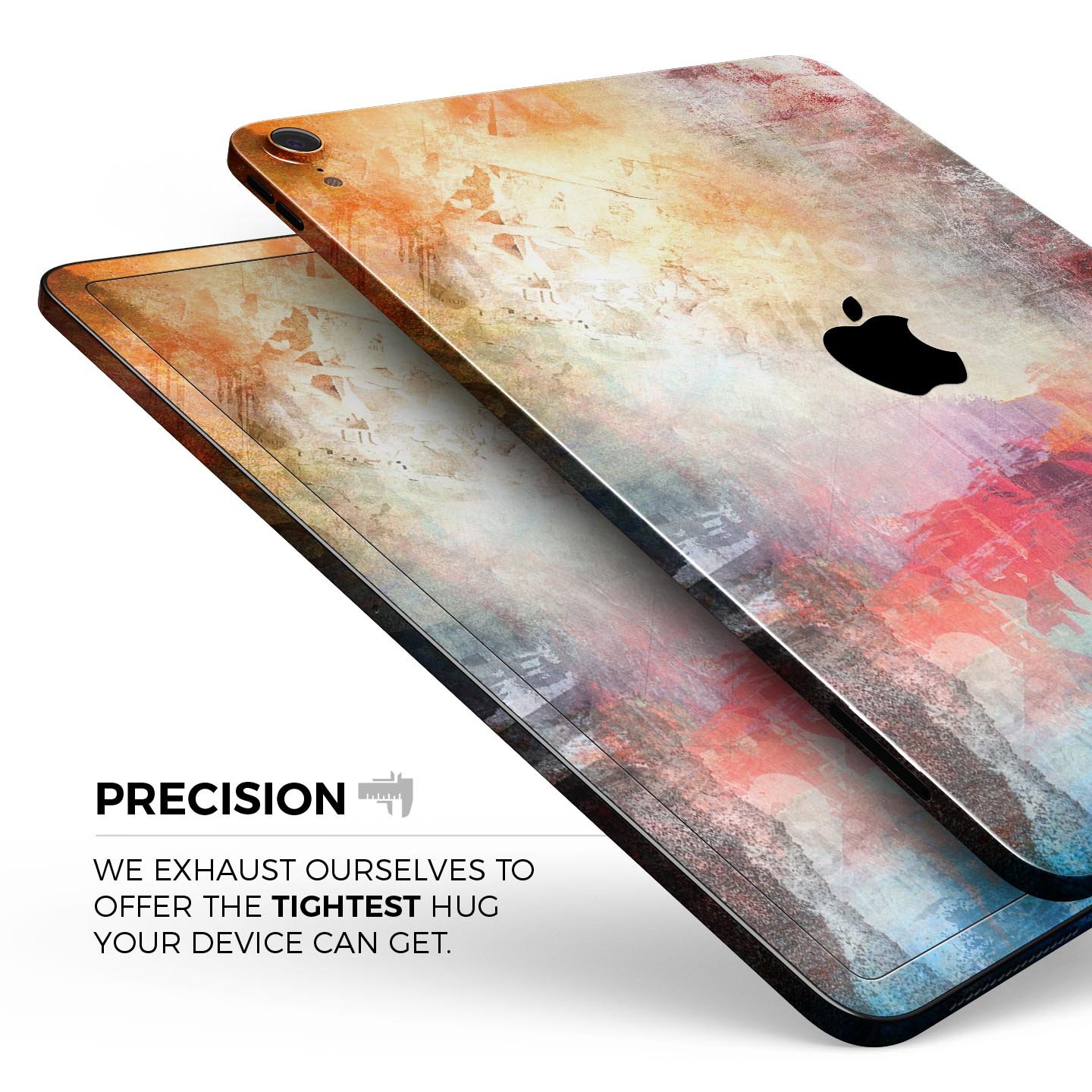 Grungy Colorful Faded Paint skin decal for Apple iPad, showcasing vibrant colors and unique design.