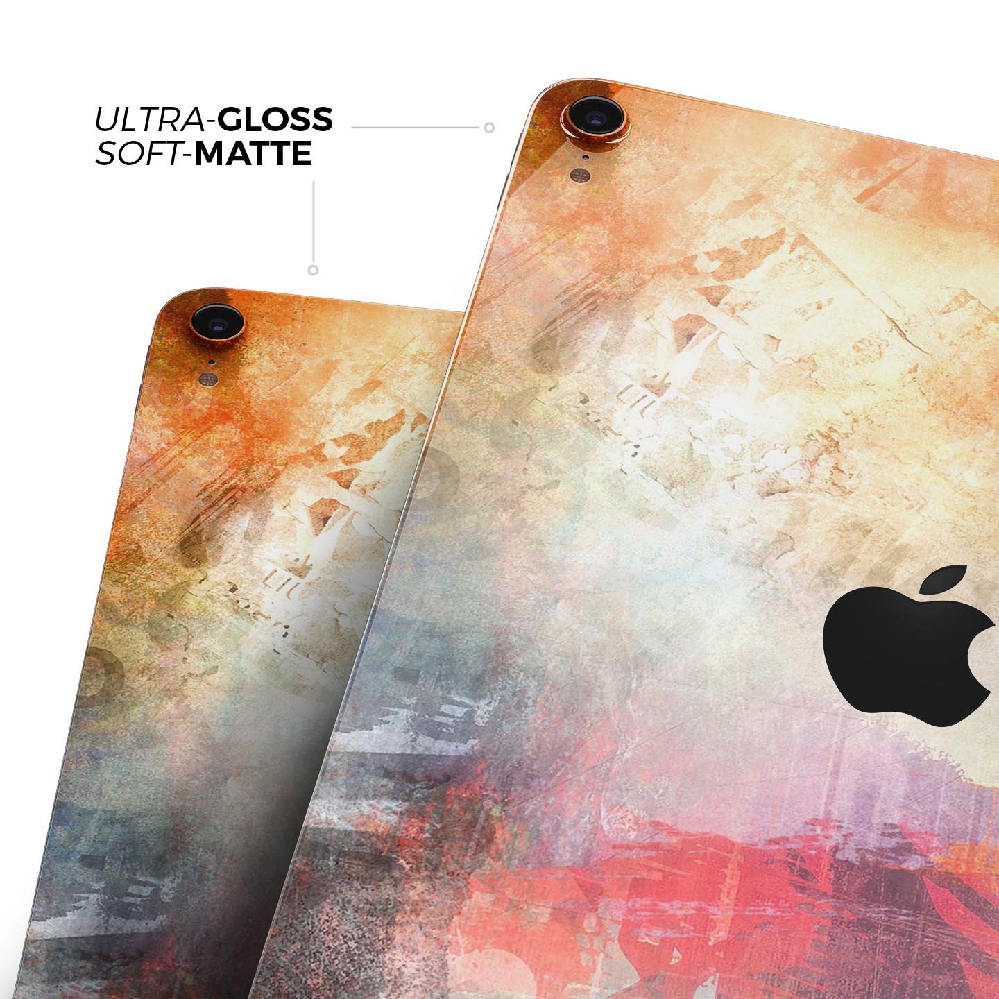 Grungy Colorful Faded Paint skin decal for Apple iPad, showcasing vibrant colors and unique design.