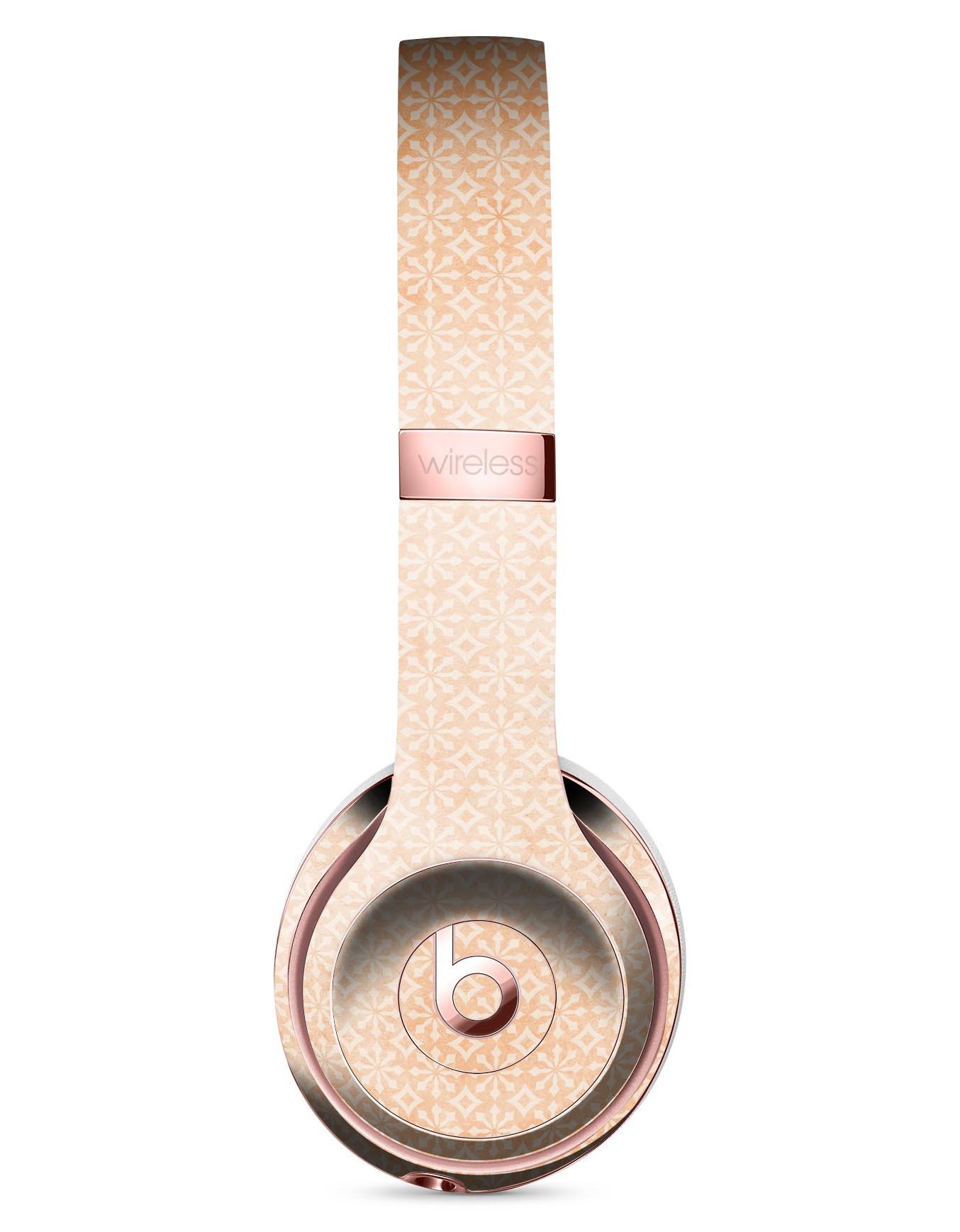 Grungy Coral Micro Snowflake Pattern Skin Kit for Beats by Dre Solo 3 Wireless Headphones, showcasing vibrant colors and unique design.