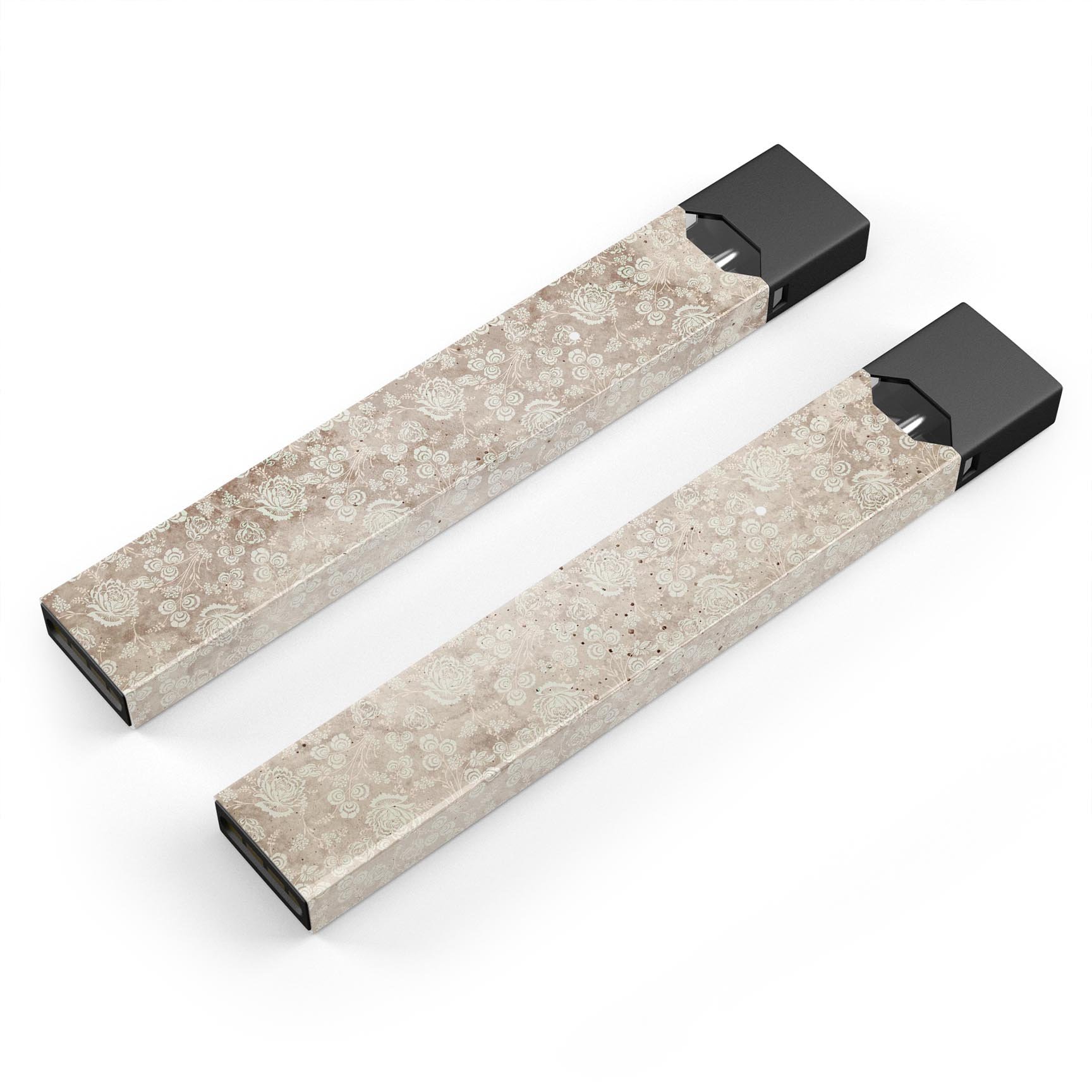 Grungy Faded Floral Pattern skin-wrap for JUUL vaping device, showcasing vibrant floral design and protective features.