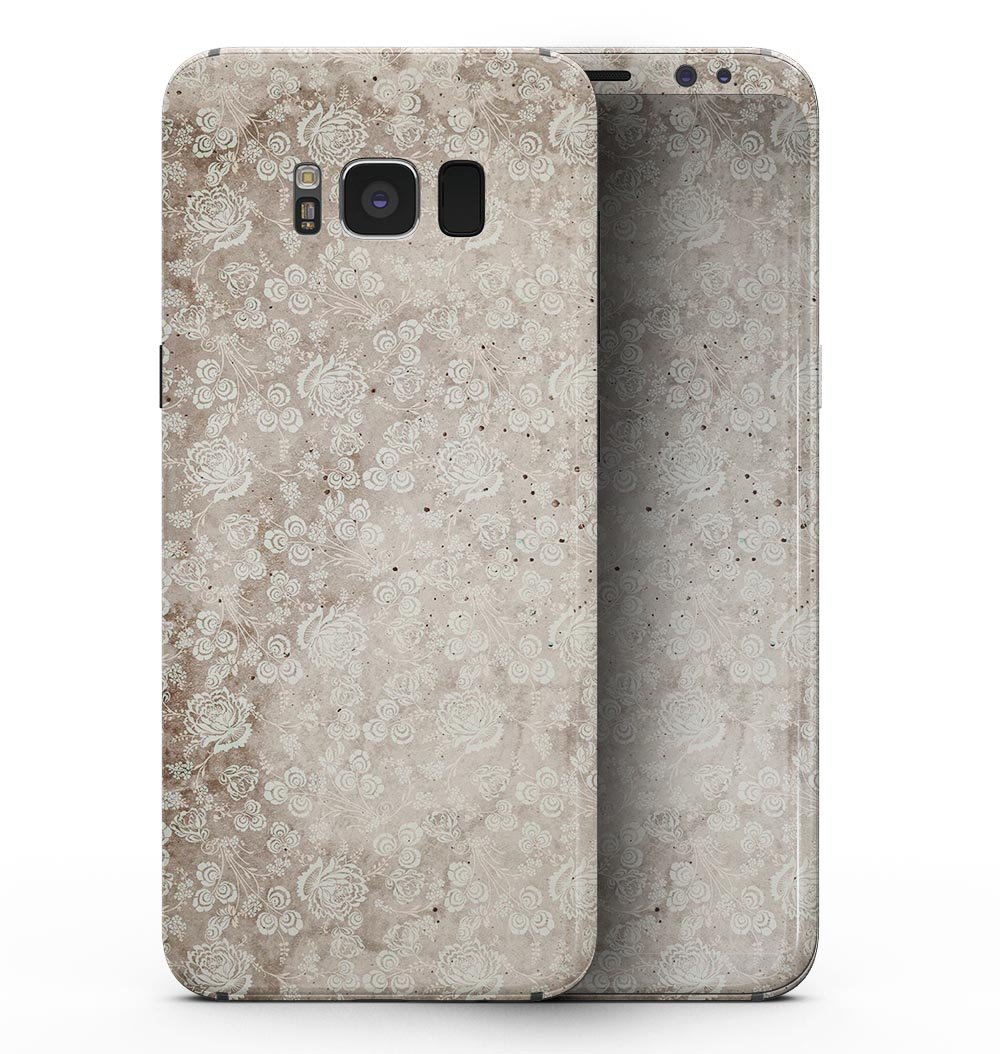 Grungy Faded Floral Pattern skin for Samsung Galaxy S8, showcasing vibrant floral design on a sleek device.