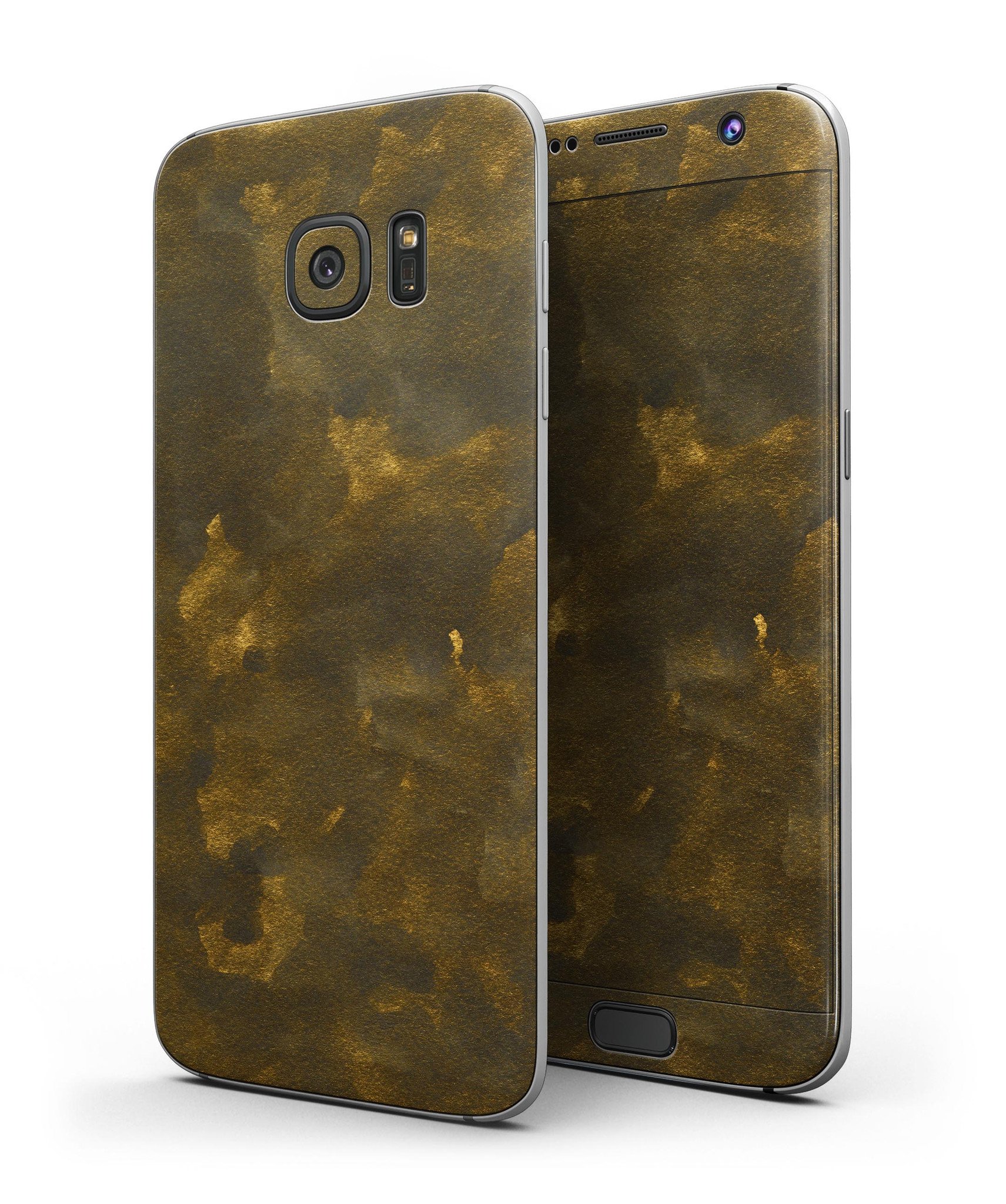 Grungy Golden Fog V1 Full Body Skin-Kit for Samsung Galaxy S7, showcasing its stylish design and premium vinyl material.