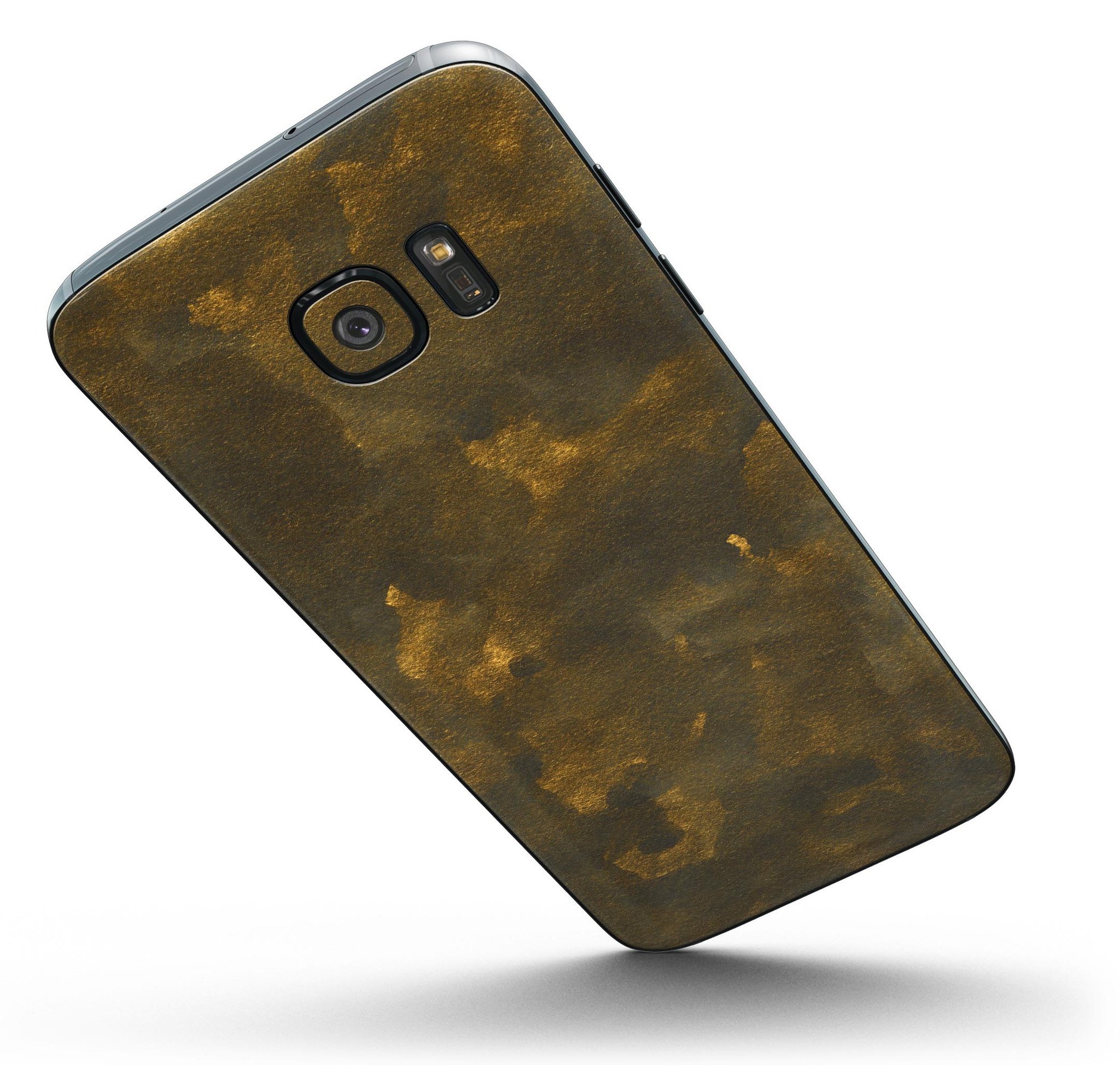 Grungy Golden Fog V1 Full Body Skin-Kit for Samsung Galaxy S7, showcasing its stylish design and premium vinyl material.