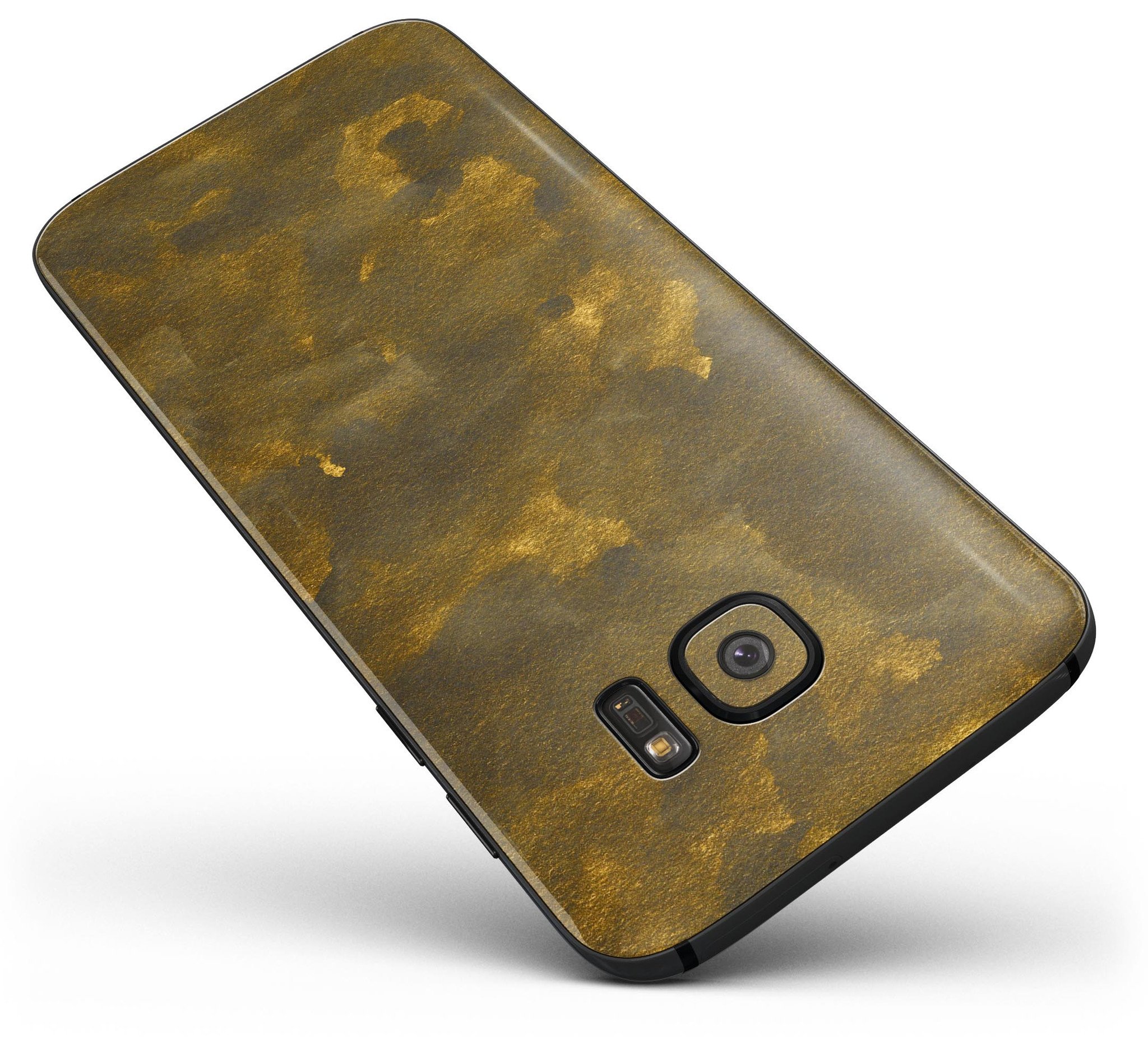 Grungy Golden Fog V1 Full Body Skin-Kit for Samsung Galaxy S7, showcasing its stylish design and premium vinyl material.