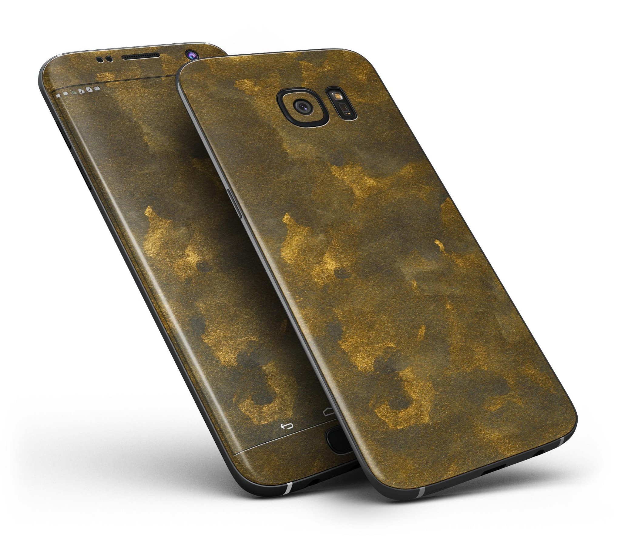 Grungy Golden Fog V1 Full Body Skin-Kit for Samsung Galaxy S7, showcasing its stylish design and premium vinyl material.