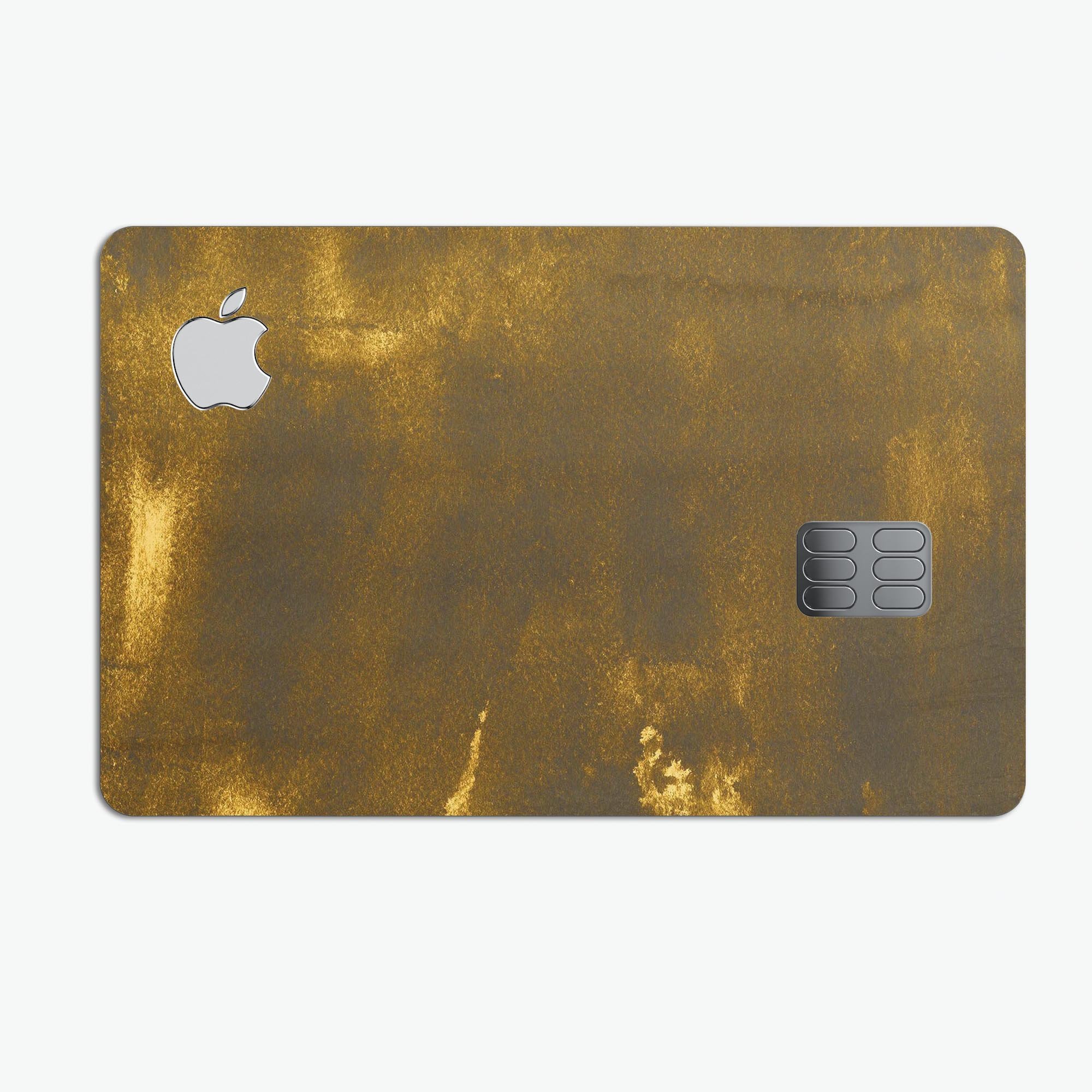 Grungy Golden Smoke decal skin for Apple Card, showcasing its unique design and premium quality.