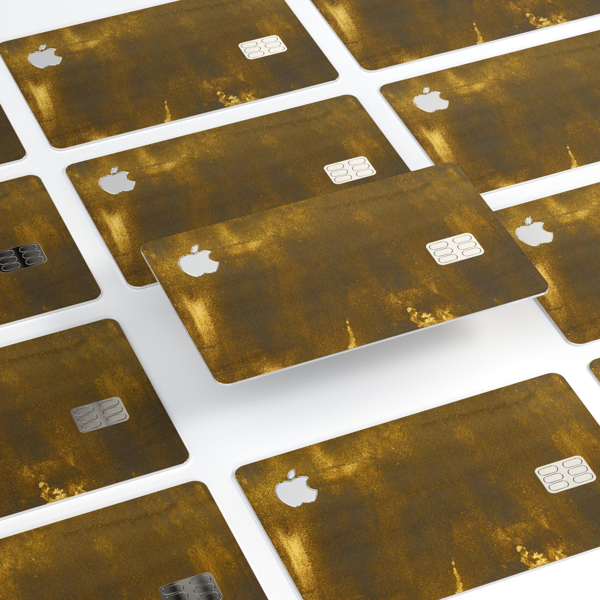 Grungy Golden Smoke decal skin for Apple Card, showcasing its unique design and premium quality.