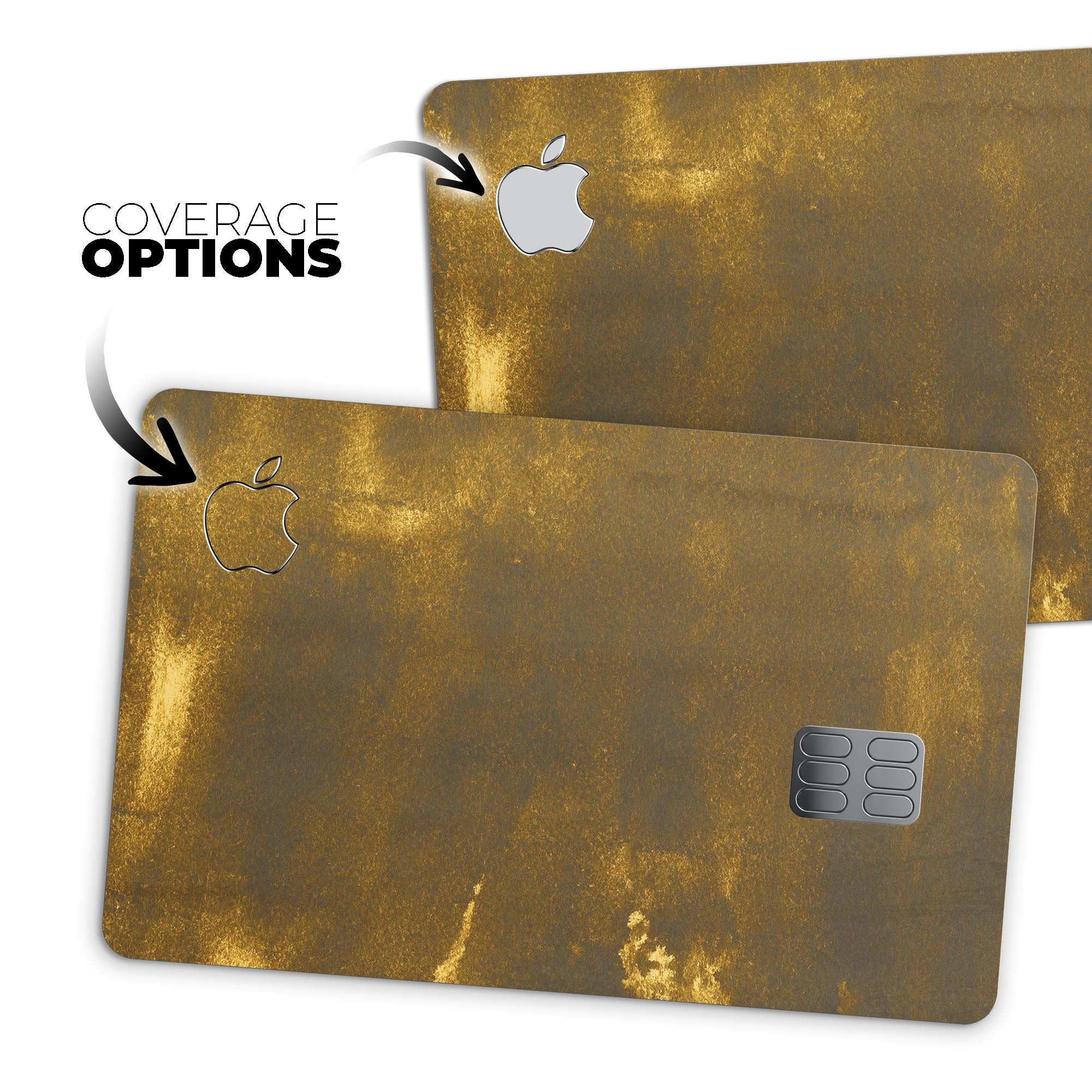 Grungy Golden Smoke decal skin for Apple Card, showcasing its unique design and premium quality.