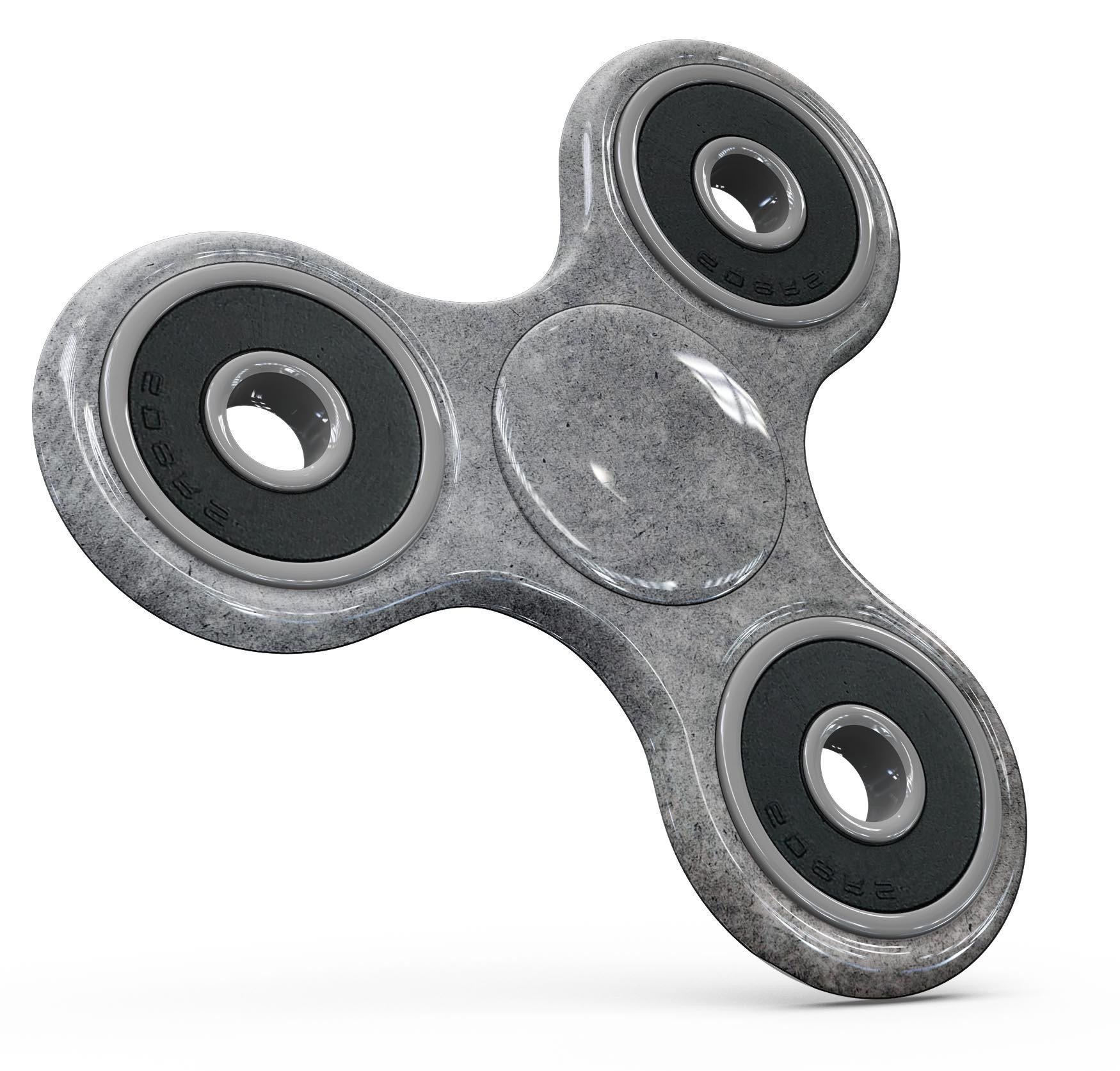 Grungy gray concrete surface skin kit for fidget spinner, showcasing a stylish and protective design.