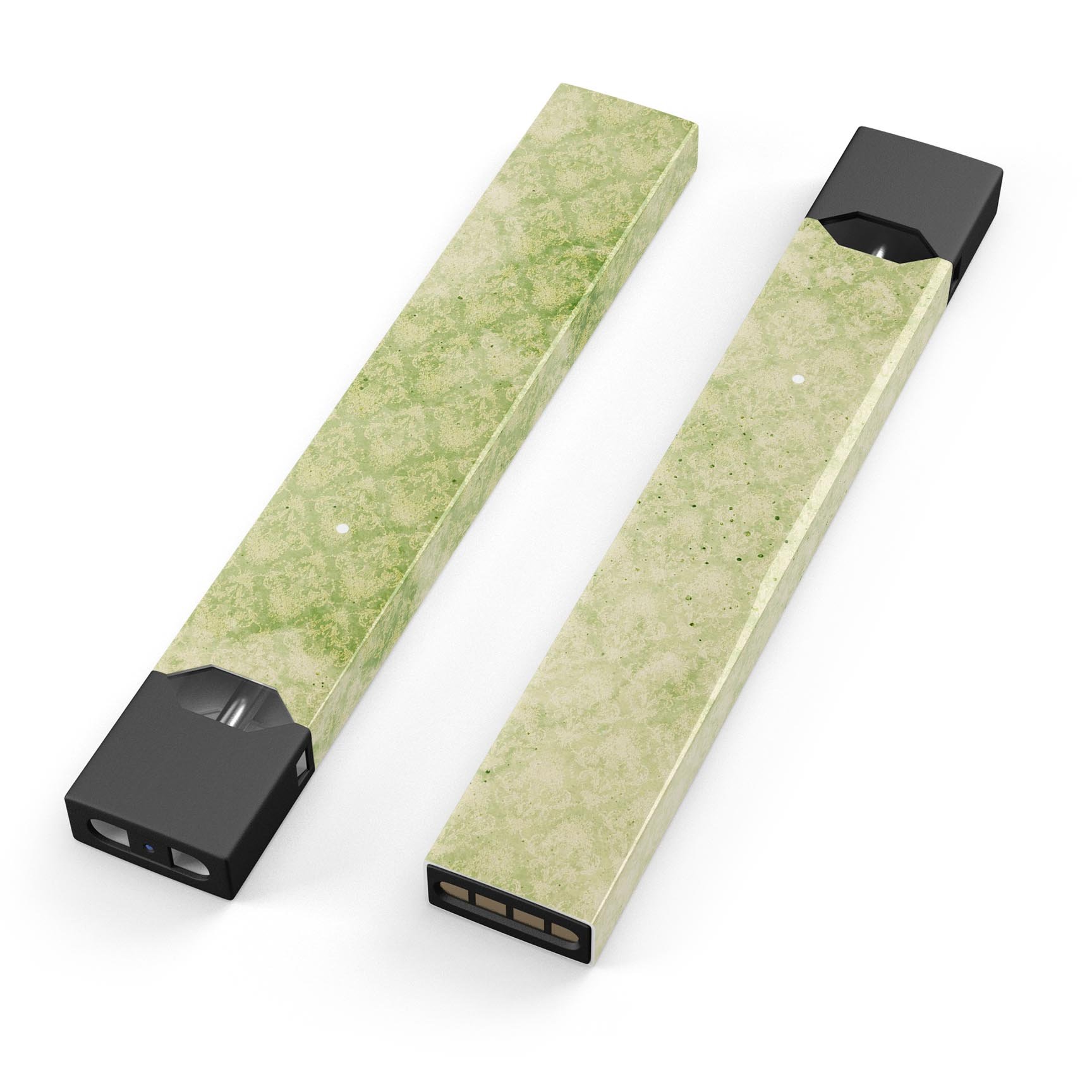 Grungy Green Faded Damask Pattern decal skin for JUUL vaping device, showcasing intricate design and premium quality.