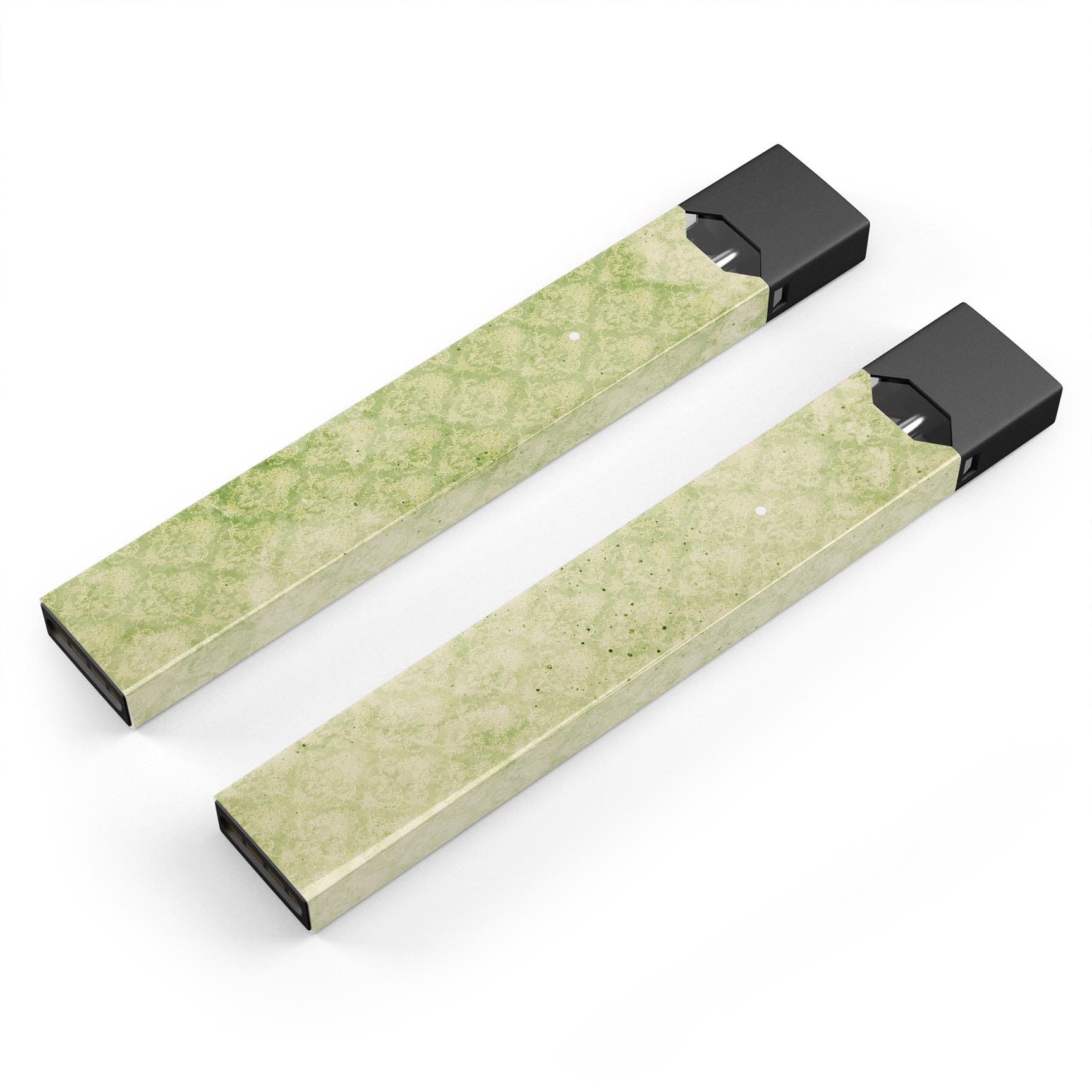 Grungy Green Faded Damask Pattern decal skin for JUUL vaping device, showcasing intricate design and premium quality.