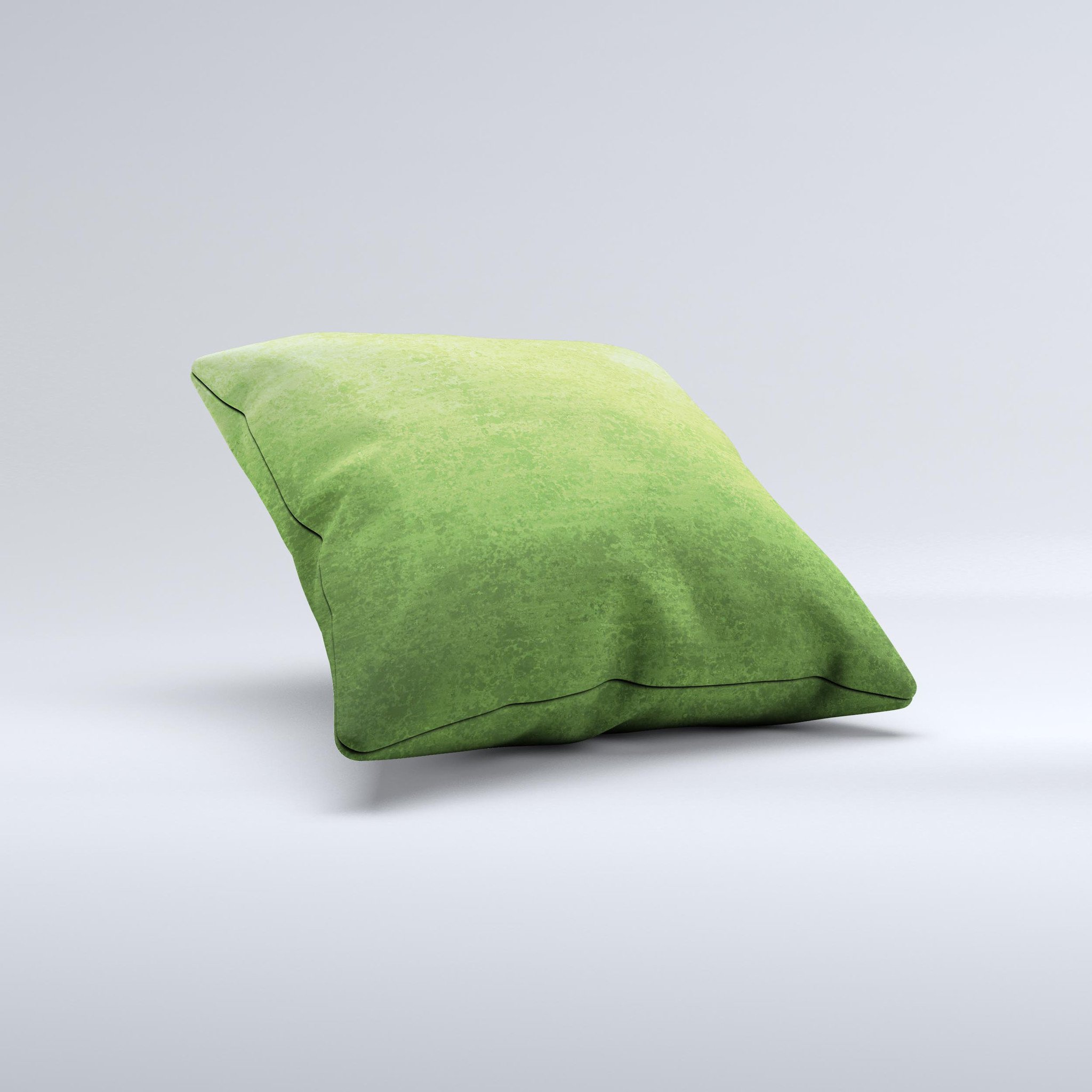 Grungy Green Surface ink-Fuzed Decorative Throw Pillow showcasing unique hand-produced design and high-quality fabric.