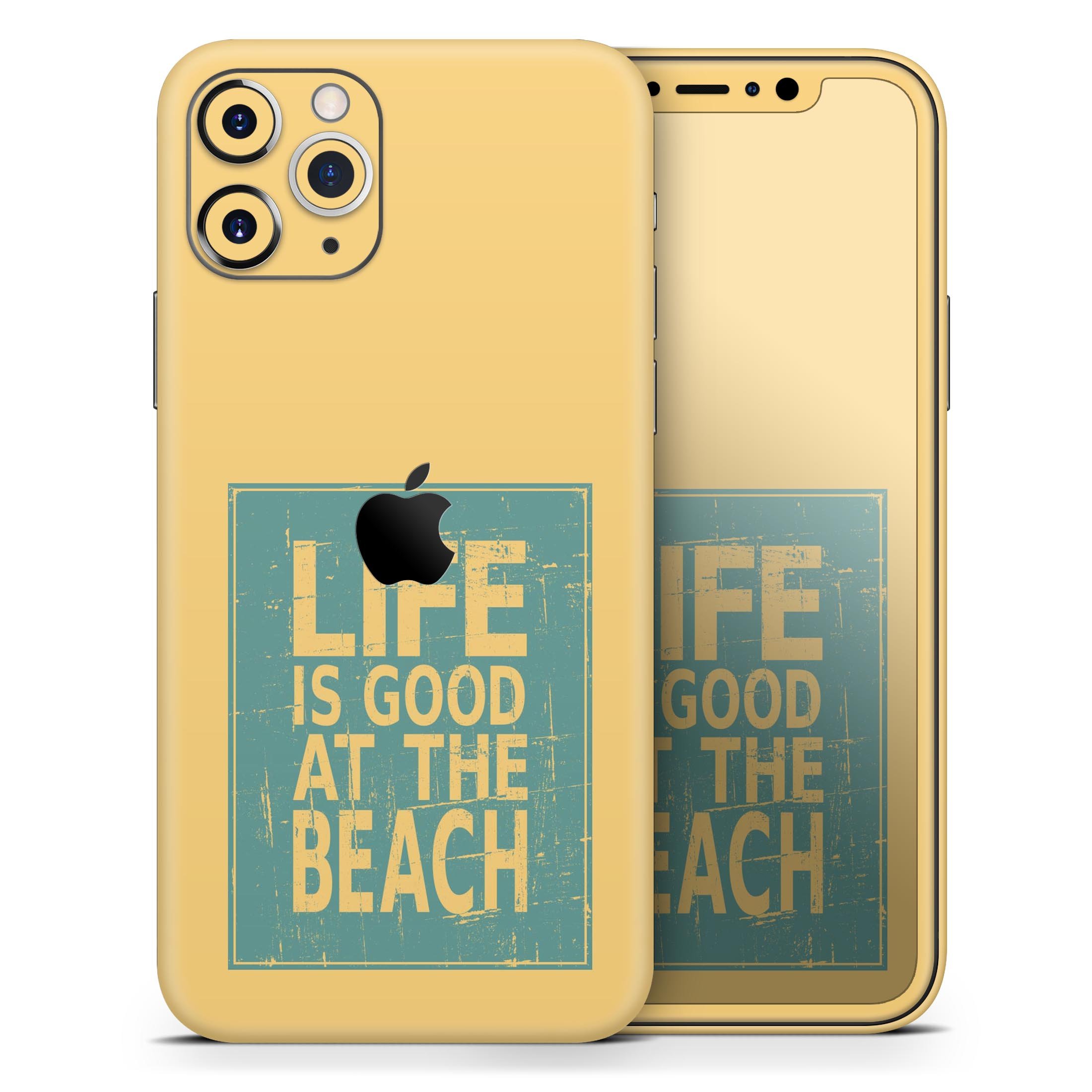 Grungy Life Is Good At The Beach Skin-Kit for Apple iPhone, showcasing vibrant design and premium vinyl material.