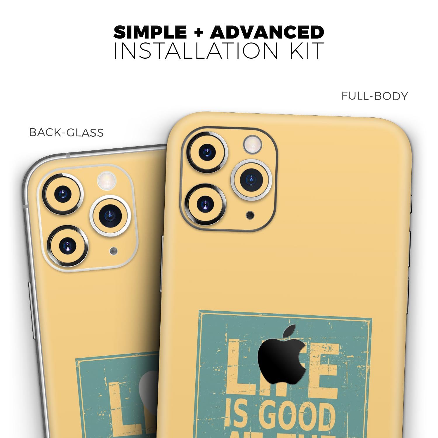 Grungy Life Is Good At The Beach Skin-Kit for Apple iPhone, showcasing vibrant design and premium vinyl material.