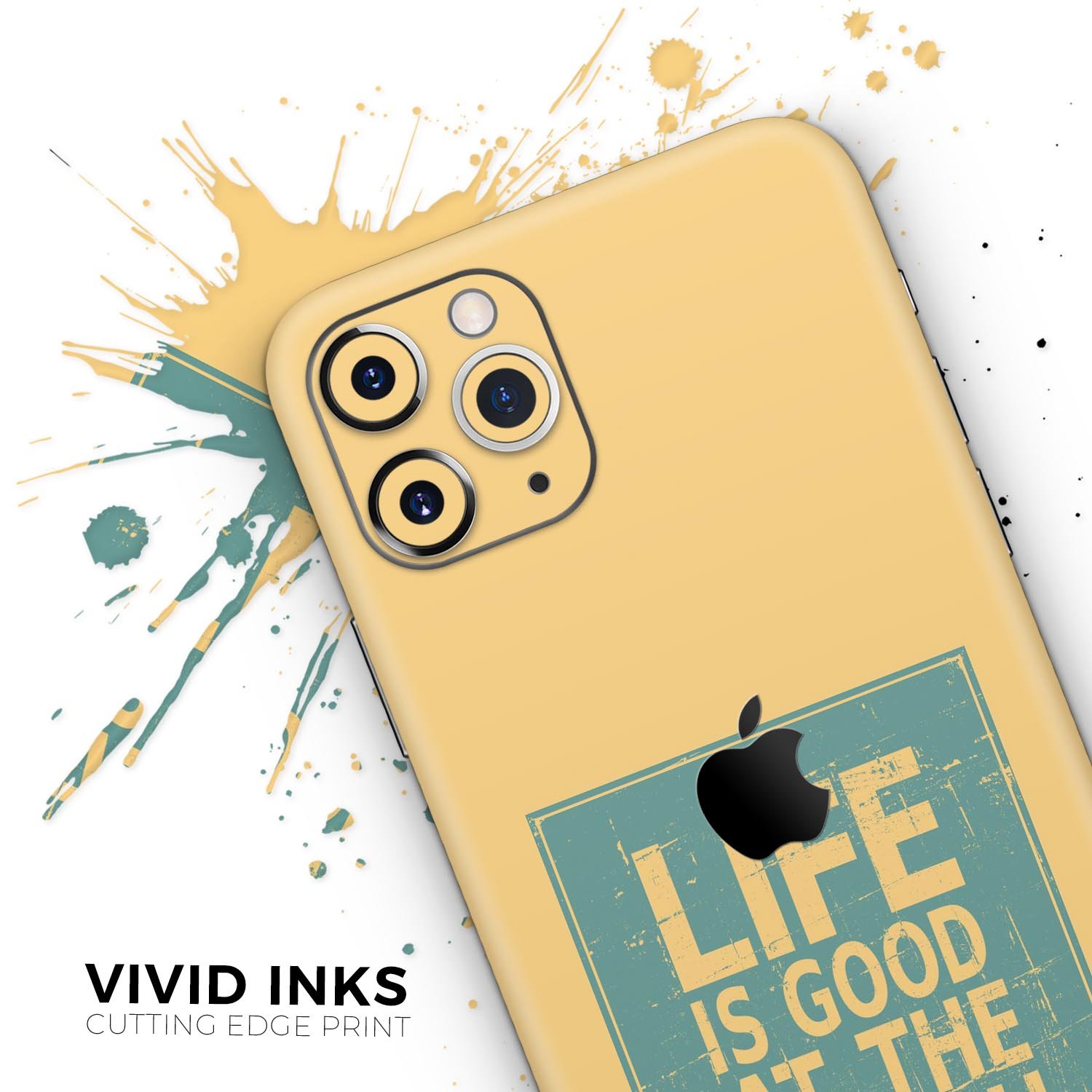 Grungy Life Is Good At The Beach Skin-Kit for Apple iPhone, showcasing vibrant design and premium vinyl material.