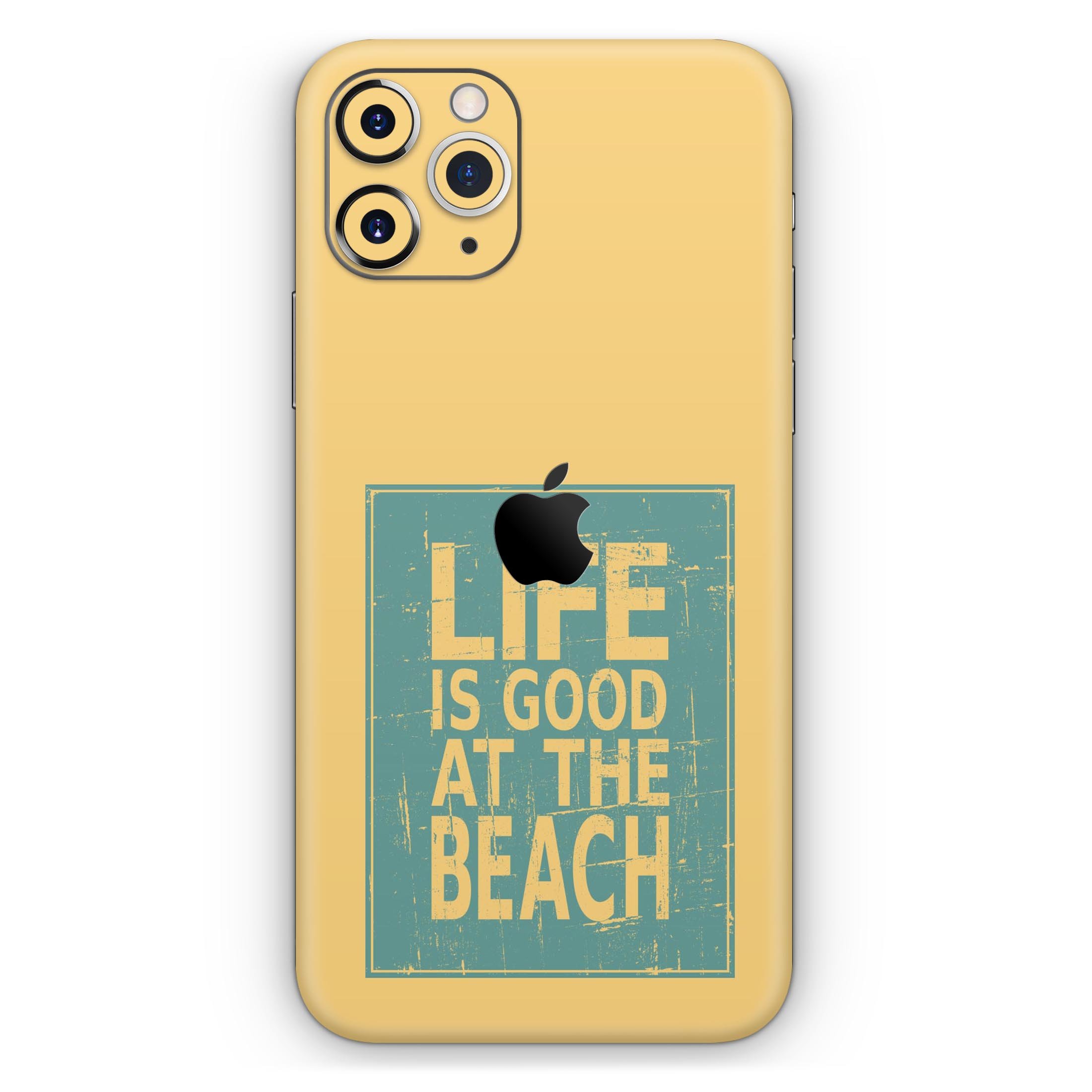 Grungy Life Is Good At The Beach Skin-Kit for Apple iPhone, showcasing vibrant design and premium vinyl material.