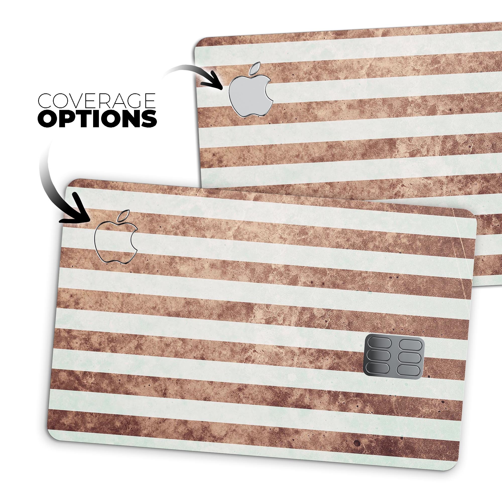 Grungy Mud Puddle Vertical Stripes decal skin for Apple Card, showcasing a stylish design with premium protective features.