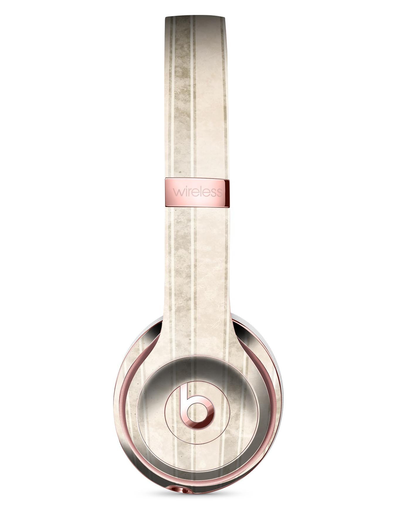 Grungy Neutral Vertical Stripes Skin Kit for Beats by Dre Solo 3 Wireless Headphones, showcasing a stylish design and premium vinyl material.