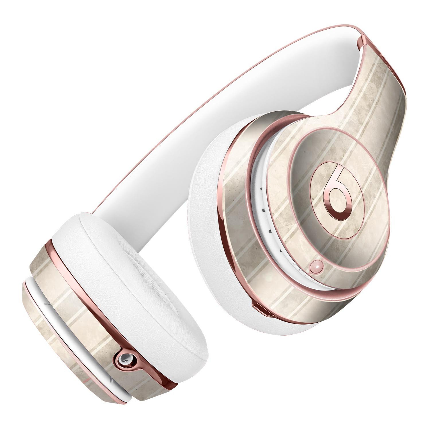 Grungy Neutral Vertical Stripes Skin Kit for Beats by Dre Solo 3 Wireless Headphones, showcasing a stylish design and premium vinyl material.