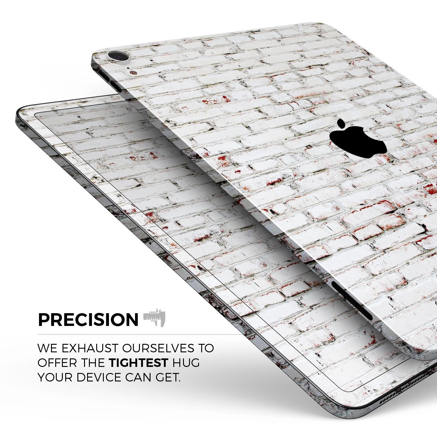 Grungy Red & White Brick Wall skin decal for Apple devices, showcasing a stylish design with a textured brick pattern.